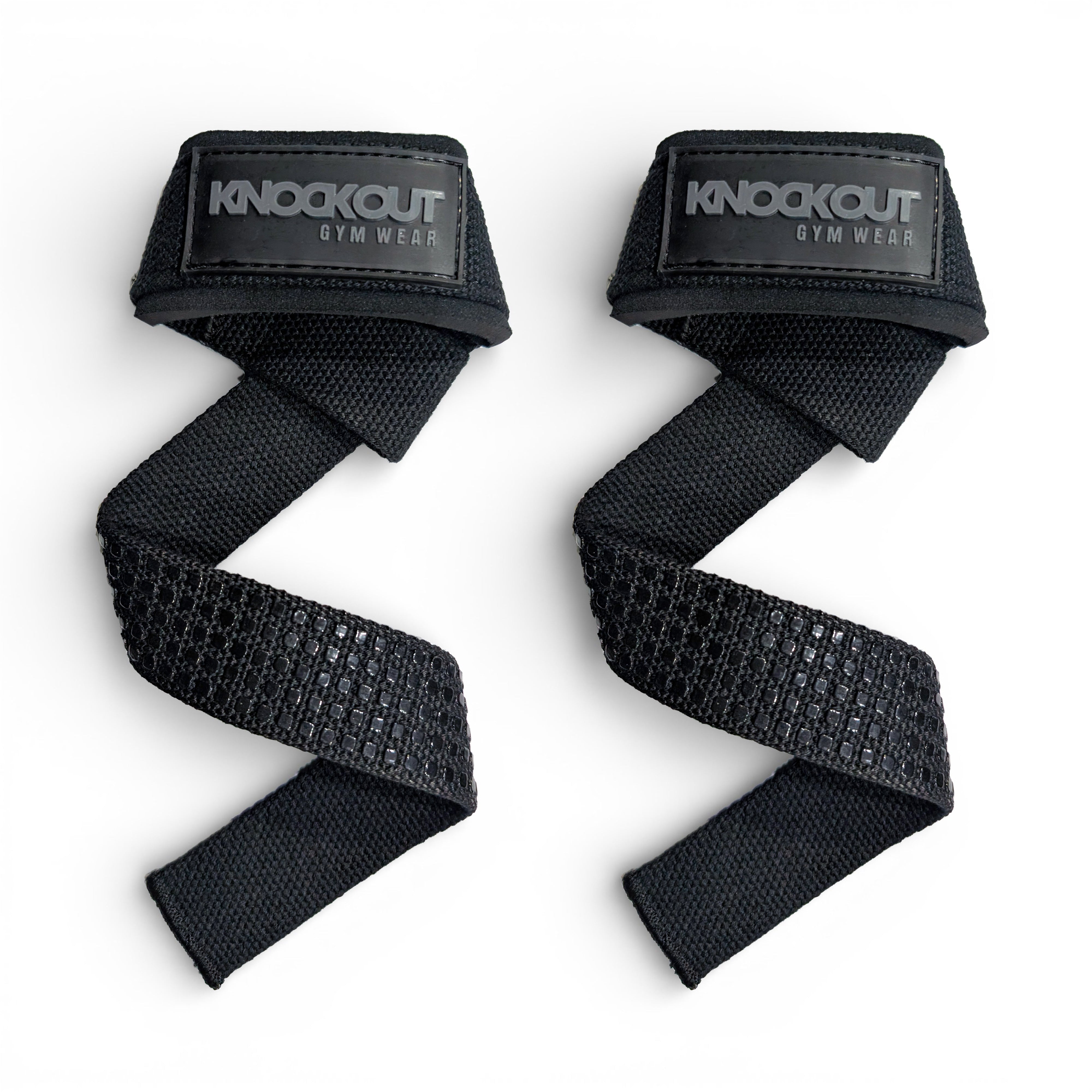 Knockout Black Textured Lifting Straps