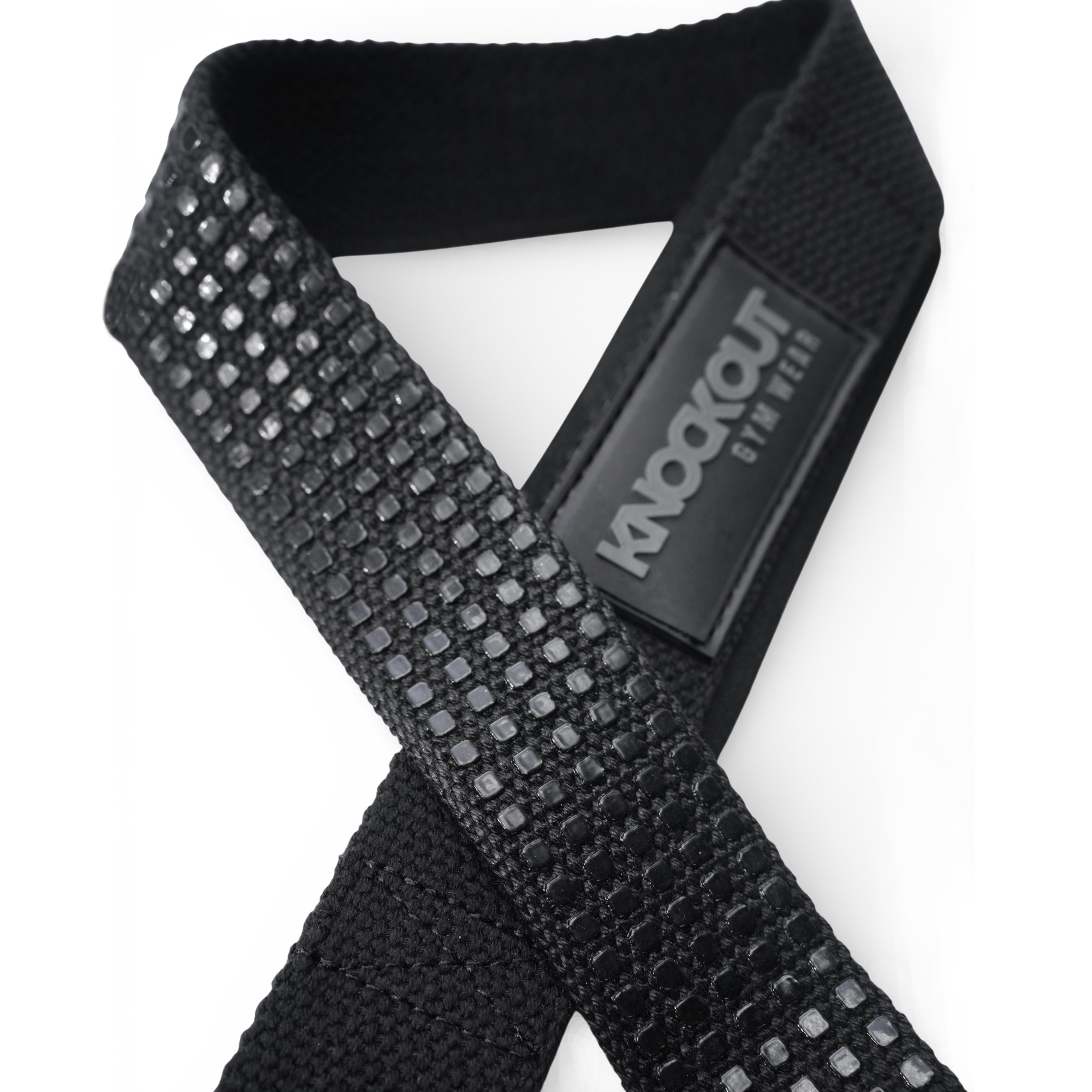 Knockout Black Textured Lifting Straps
