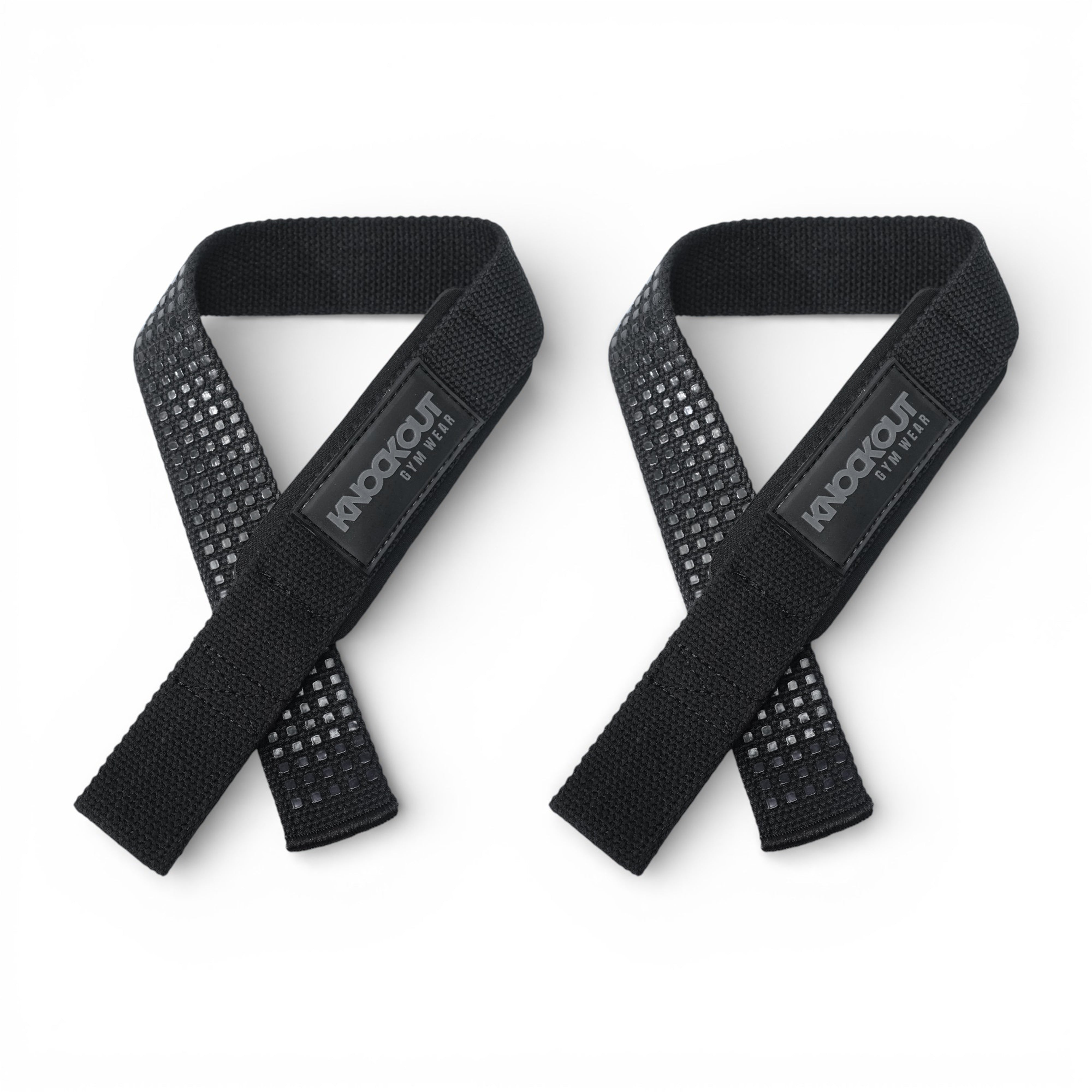 Knockout Black Textured Lifting Straps