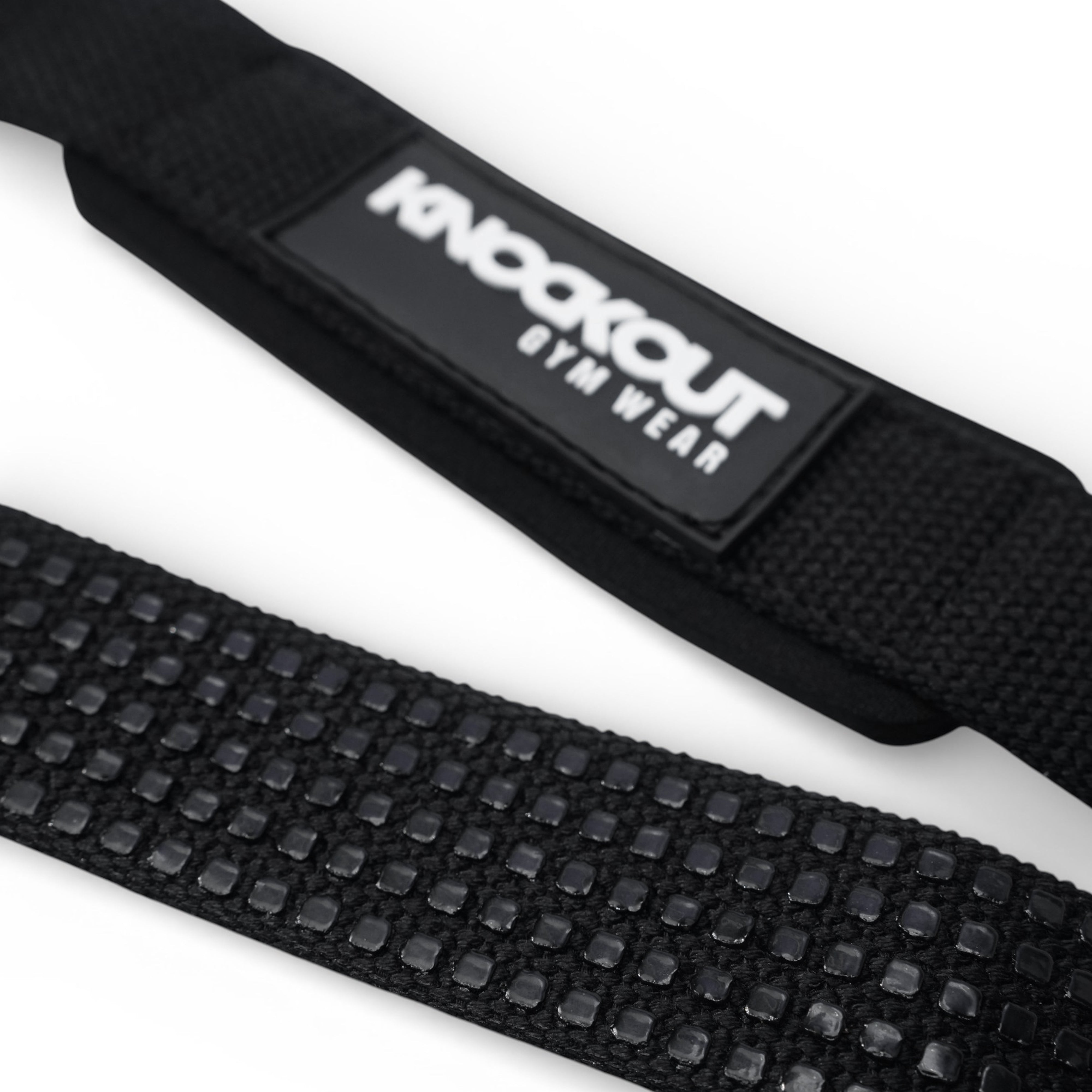Knockout Black & White Textured Lifting Straps