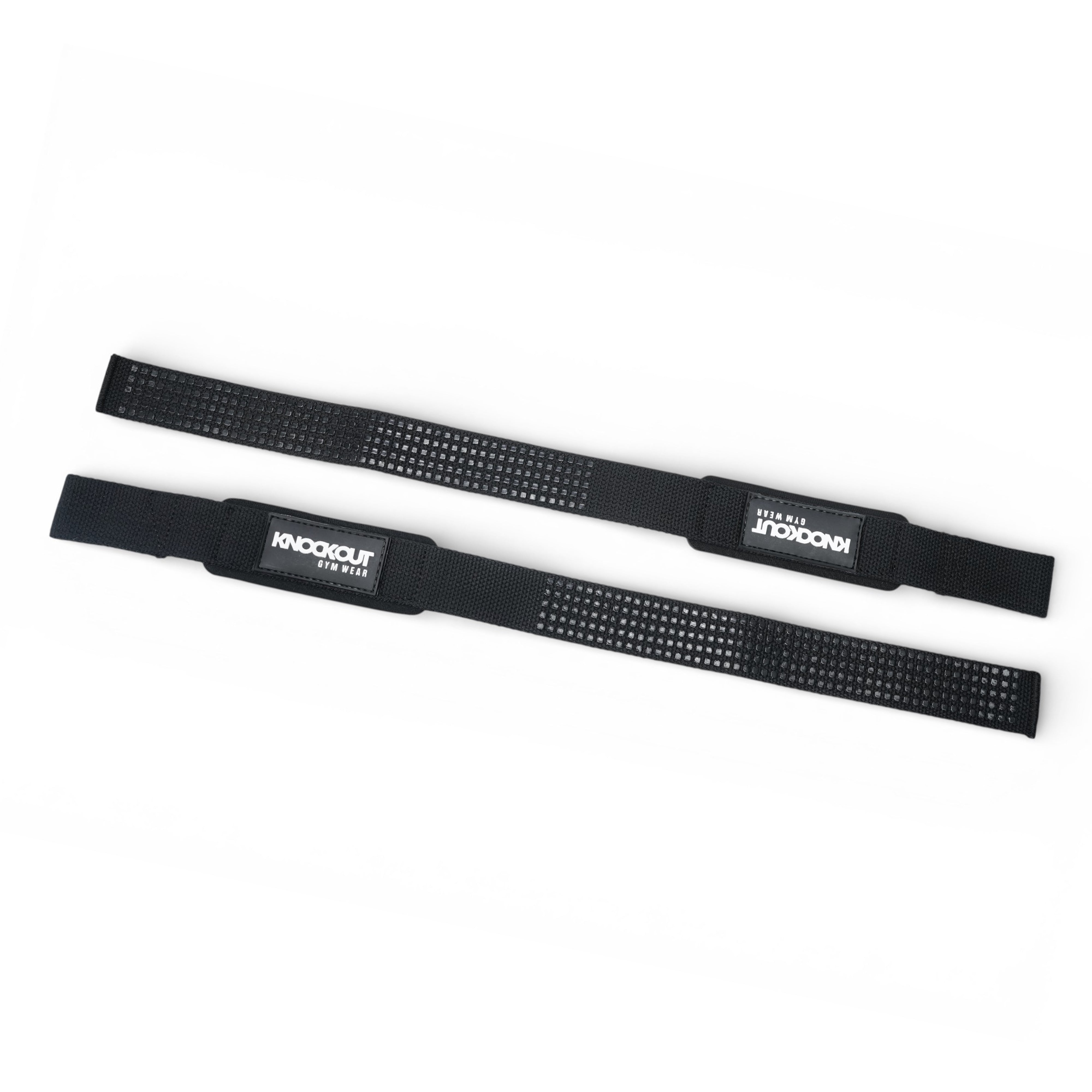 Knockout Black & White Textured Lifting Straps