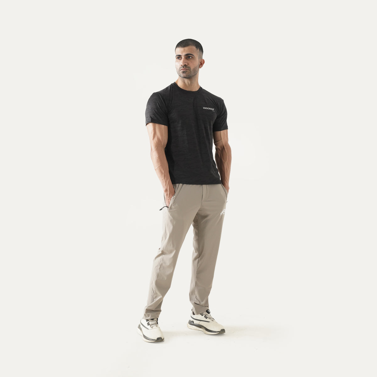 Knockout Camo Textured T-Shirt – Black