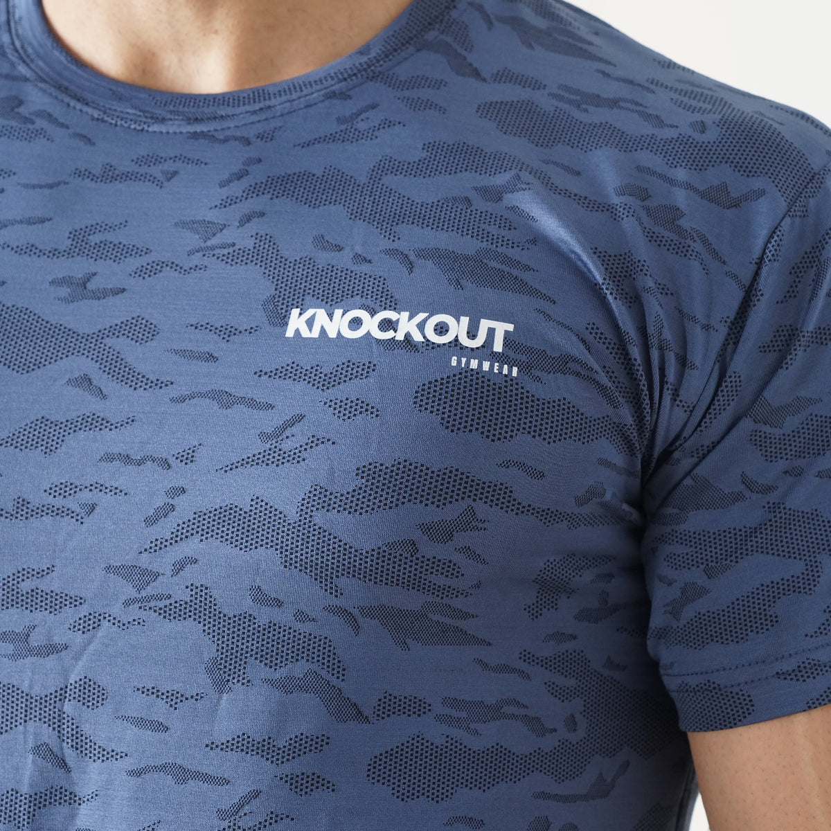 Knockout Camo Textured T-Shirt – Navy