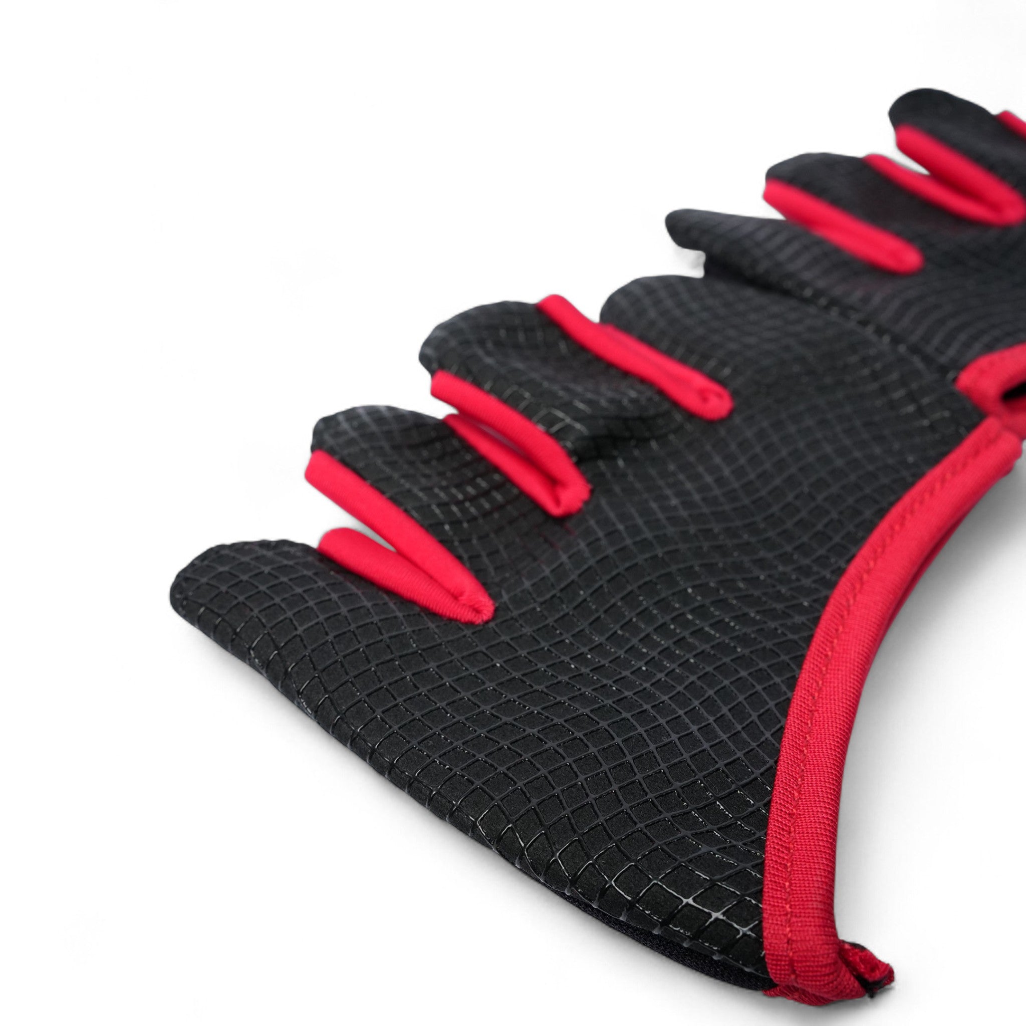 Knockout Fingerless Fitness Gloves - Black Red White