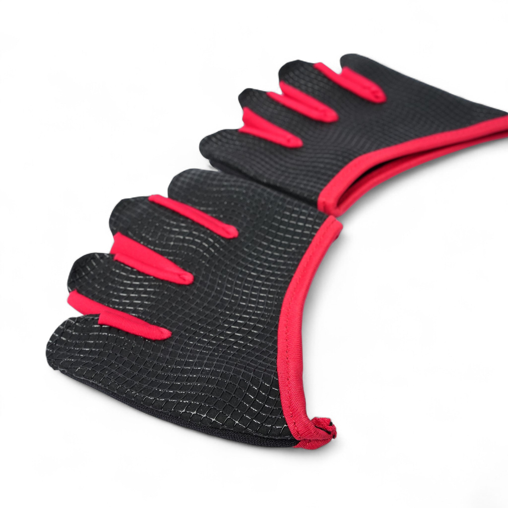 Knockout Fingerless Fitness Gloves - Black Red 01
