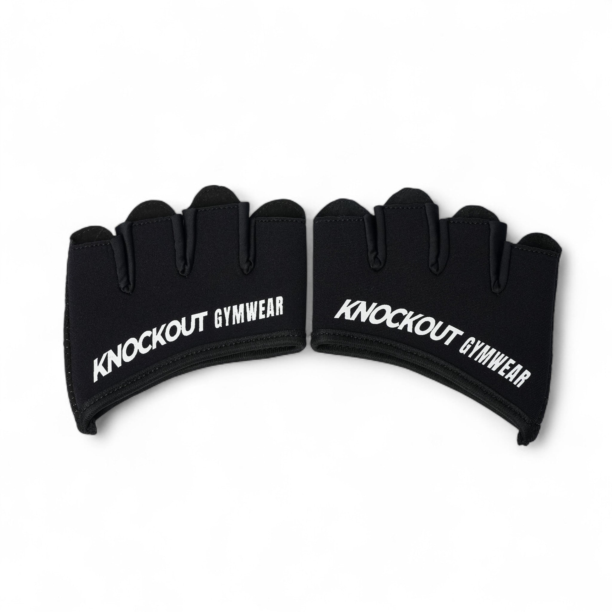 Knockout Fingerless Fitness Gloves - Black White