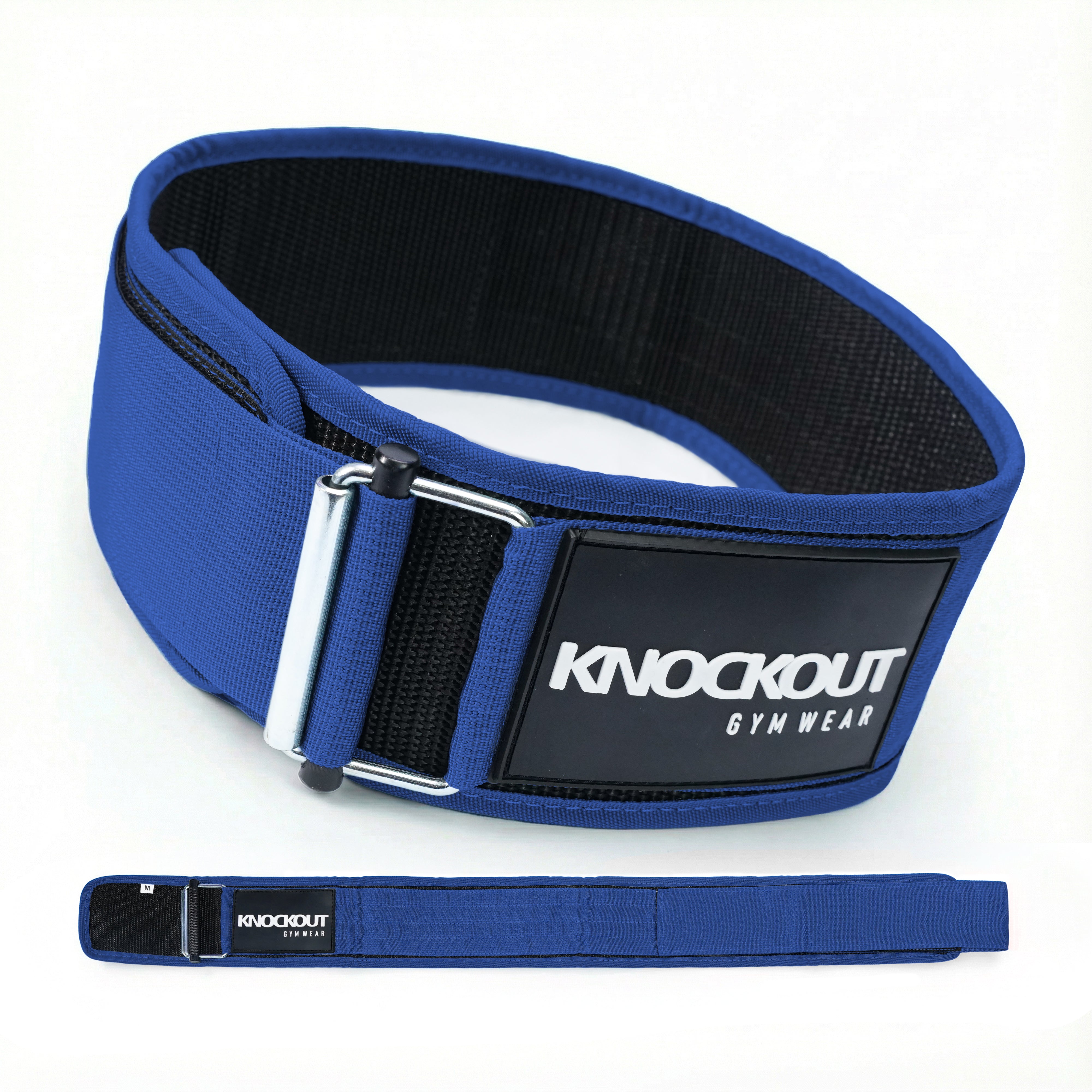 Self-Locking Blue Weightlifting Belt
