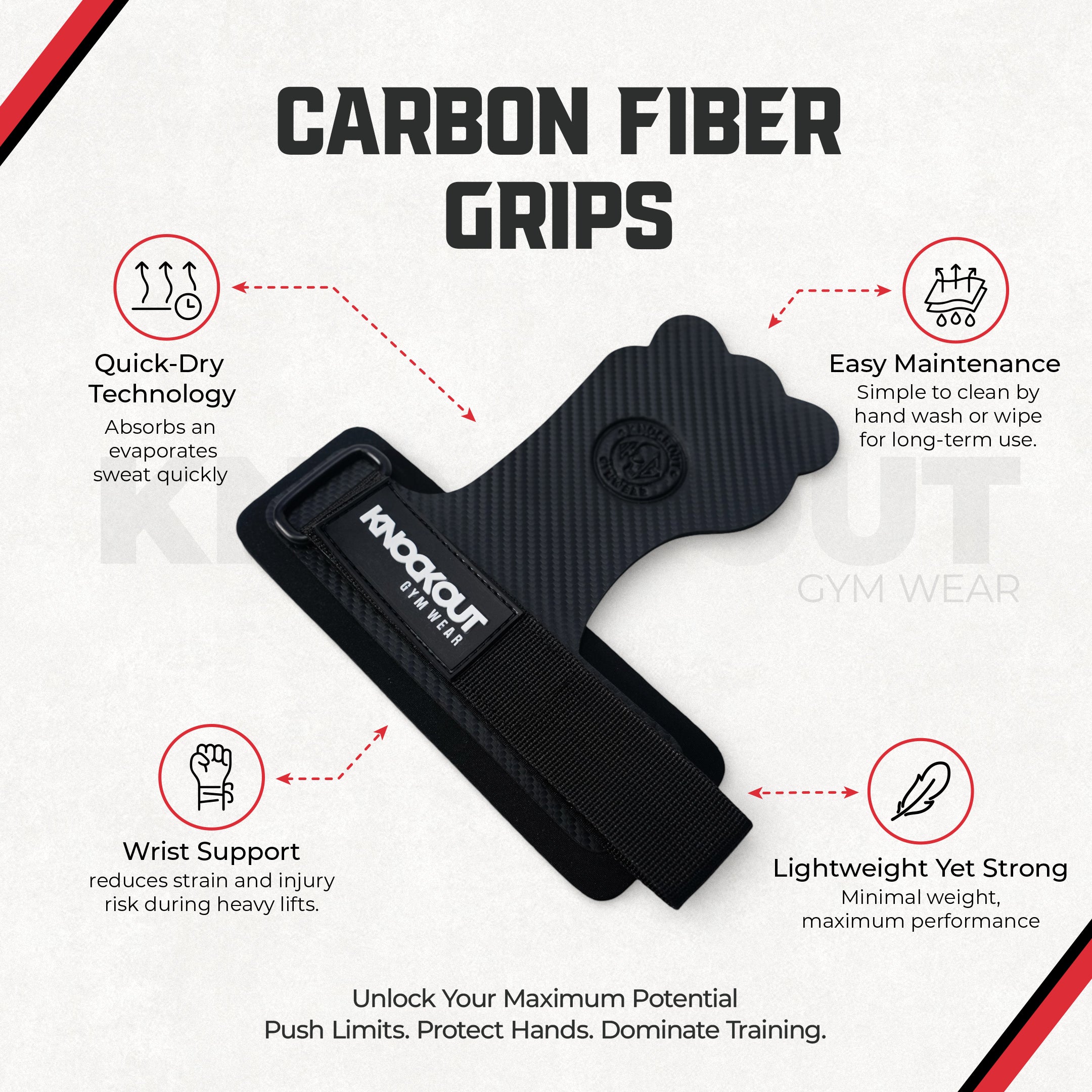 Knockout Carbon Fiber Training Grips