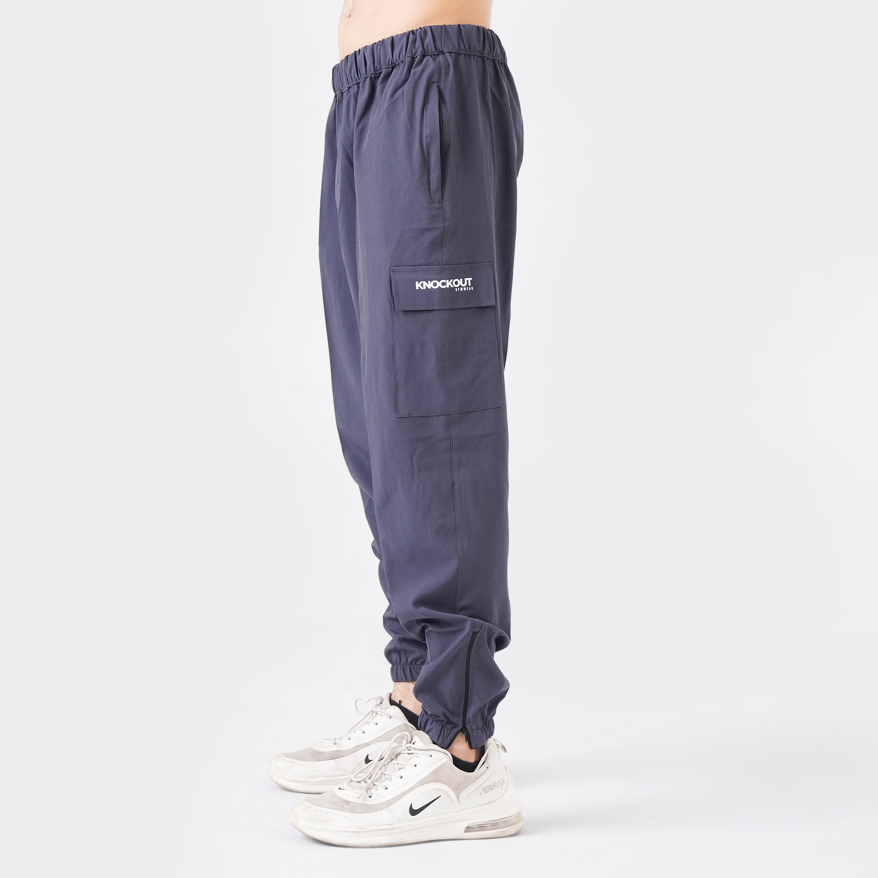 Micro Stretch Fabric Baggy Trouser - Gray