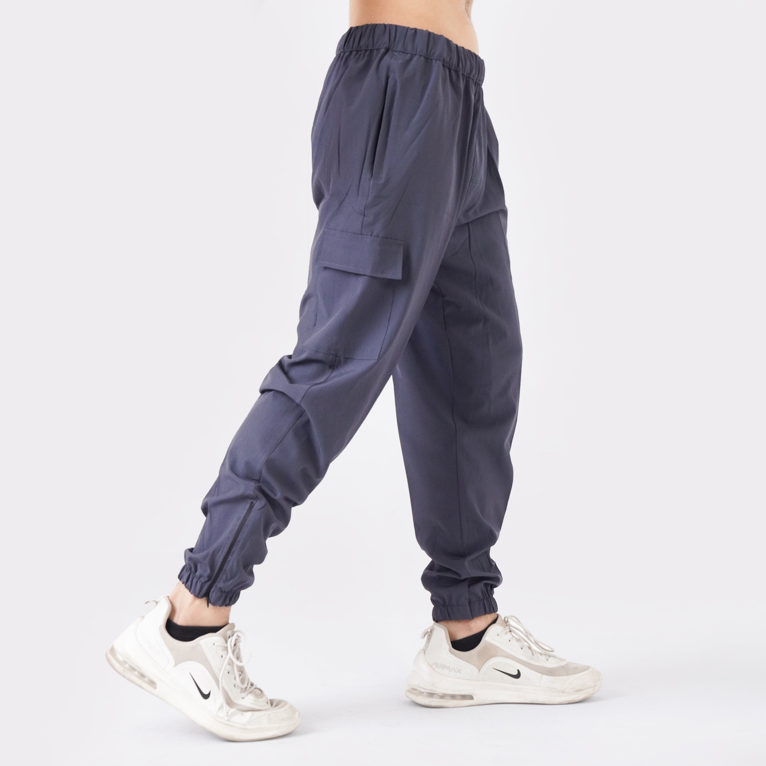 Micro Stretch Fabric Baggy Trouser - Gray