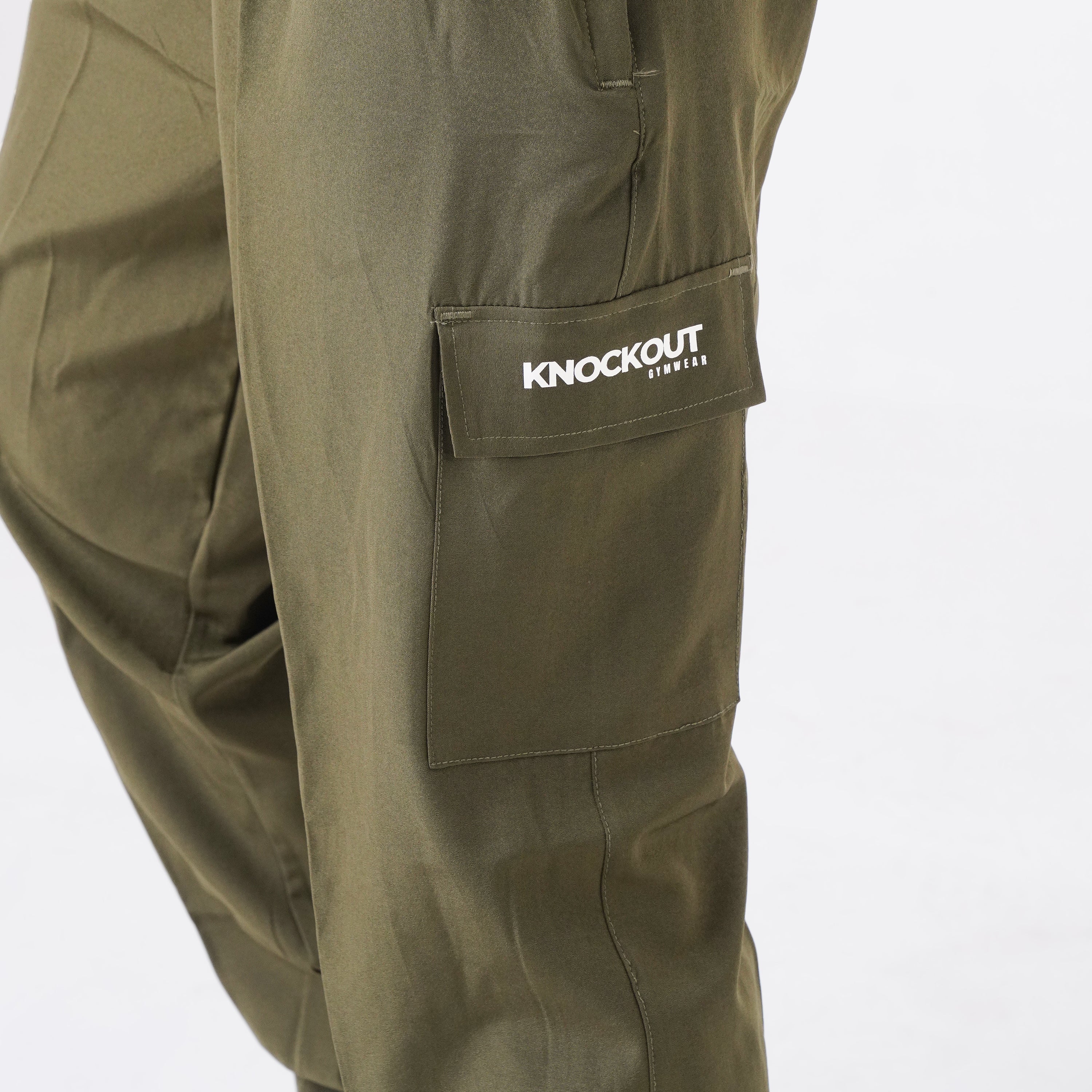 Micro Stretch Fabric Baggy Trouser - Olive Green