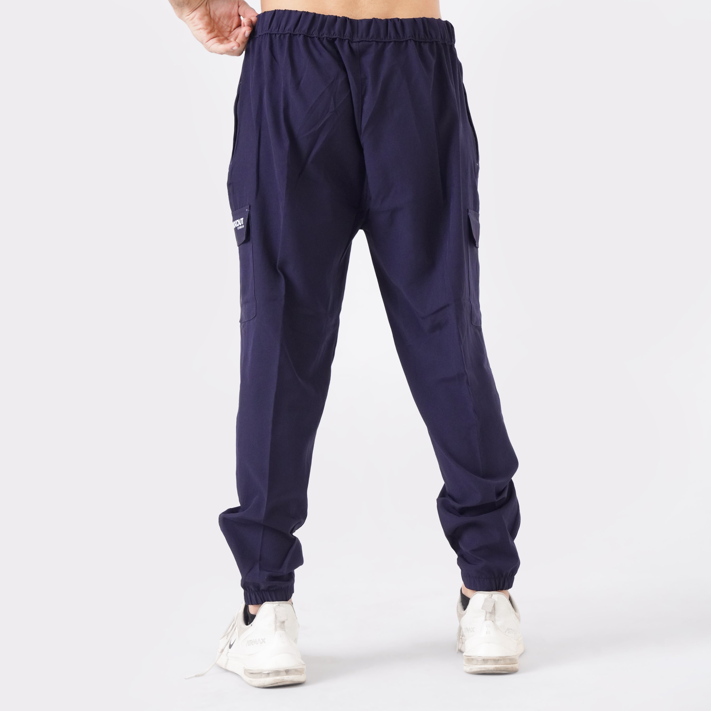 Micro Stretch Fabric Baggy Trouser - Navy Blue
