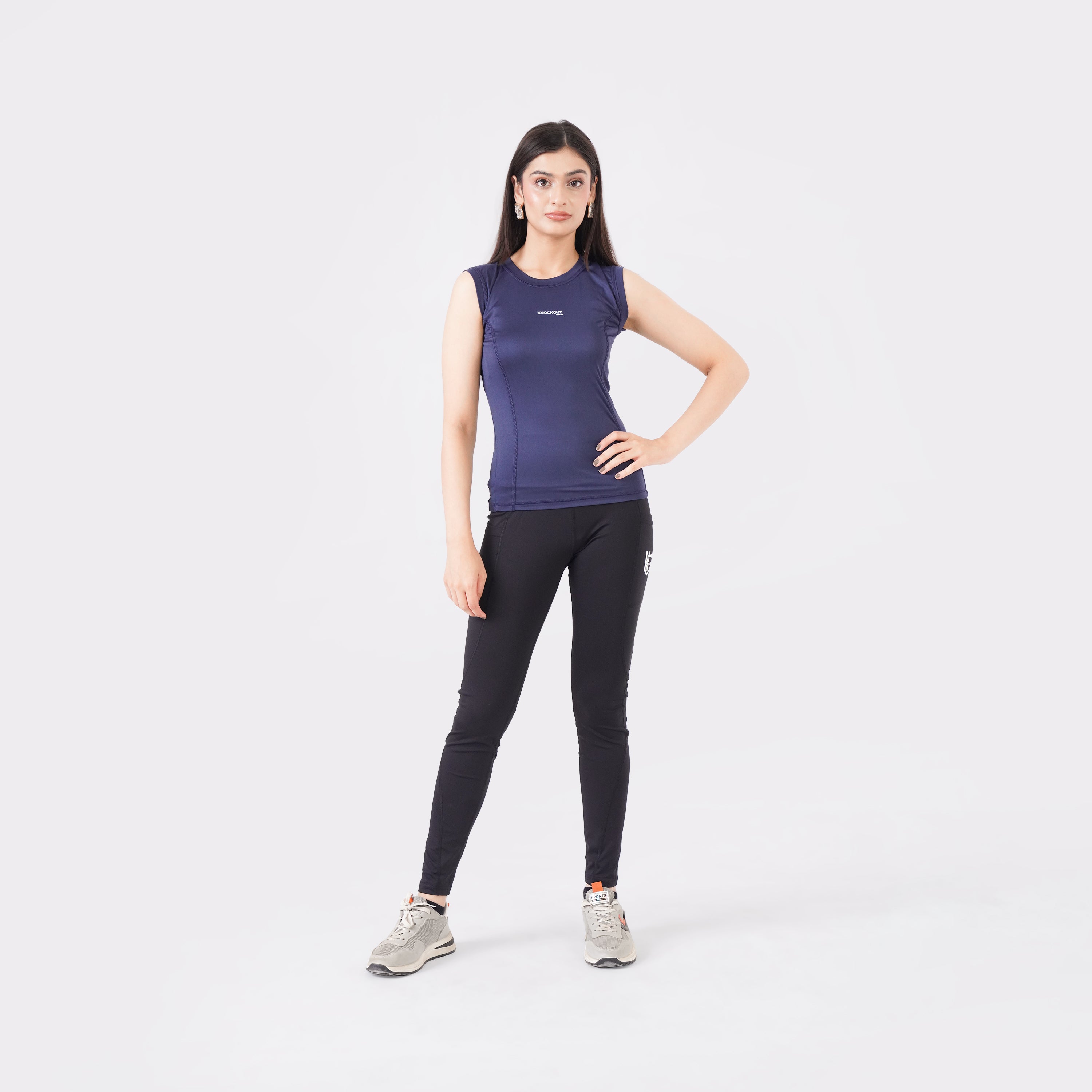 knockout Women Tank Top - Navy Blue
