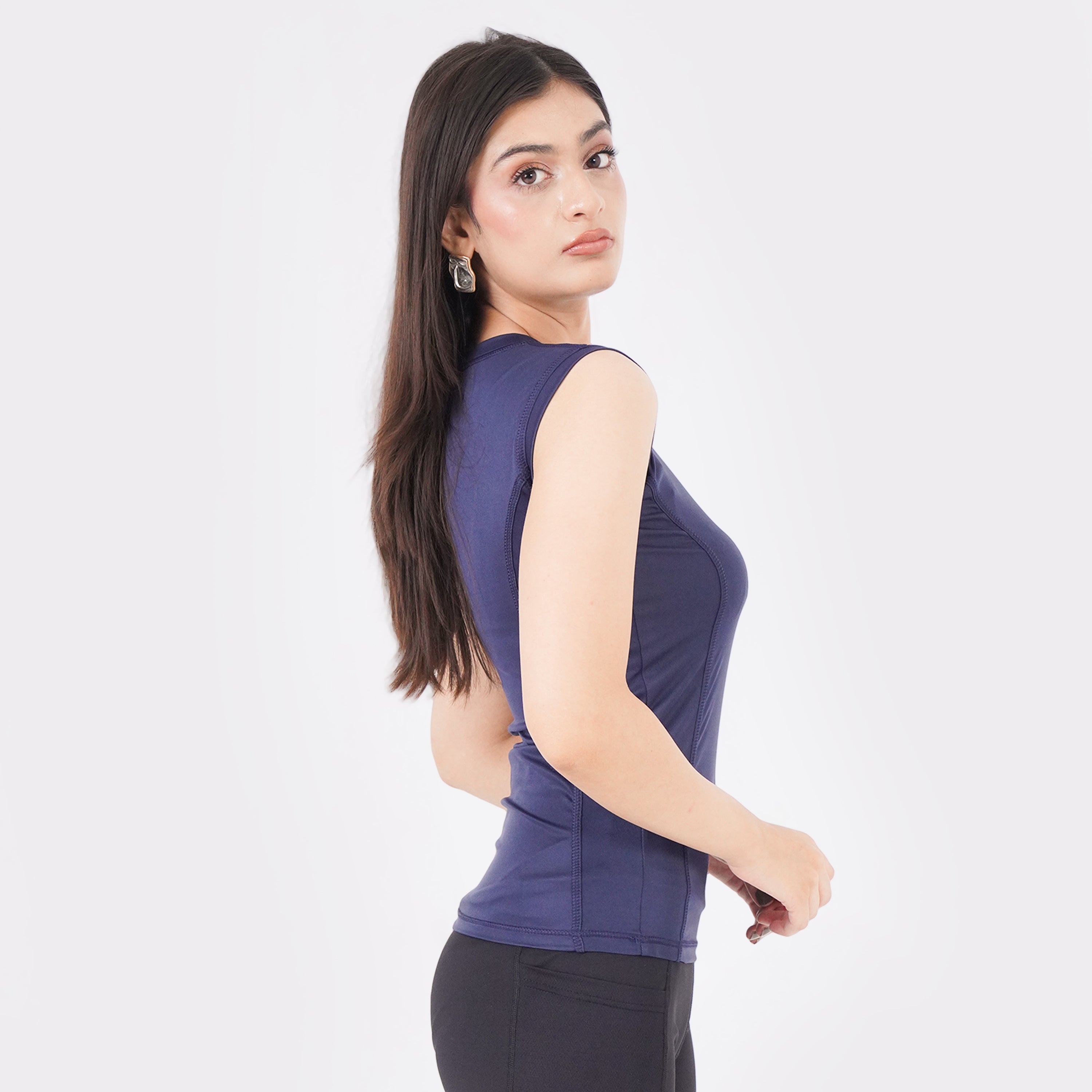 knockout Women Tank Top - Navy Blue