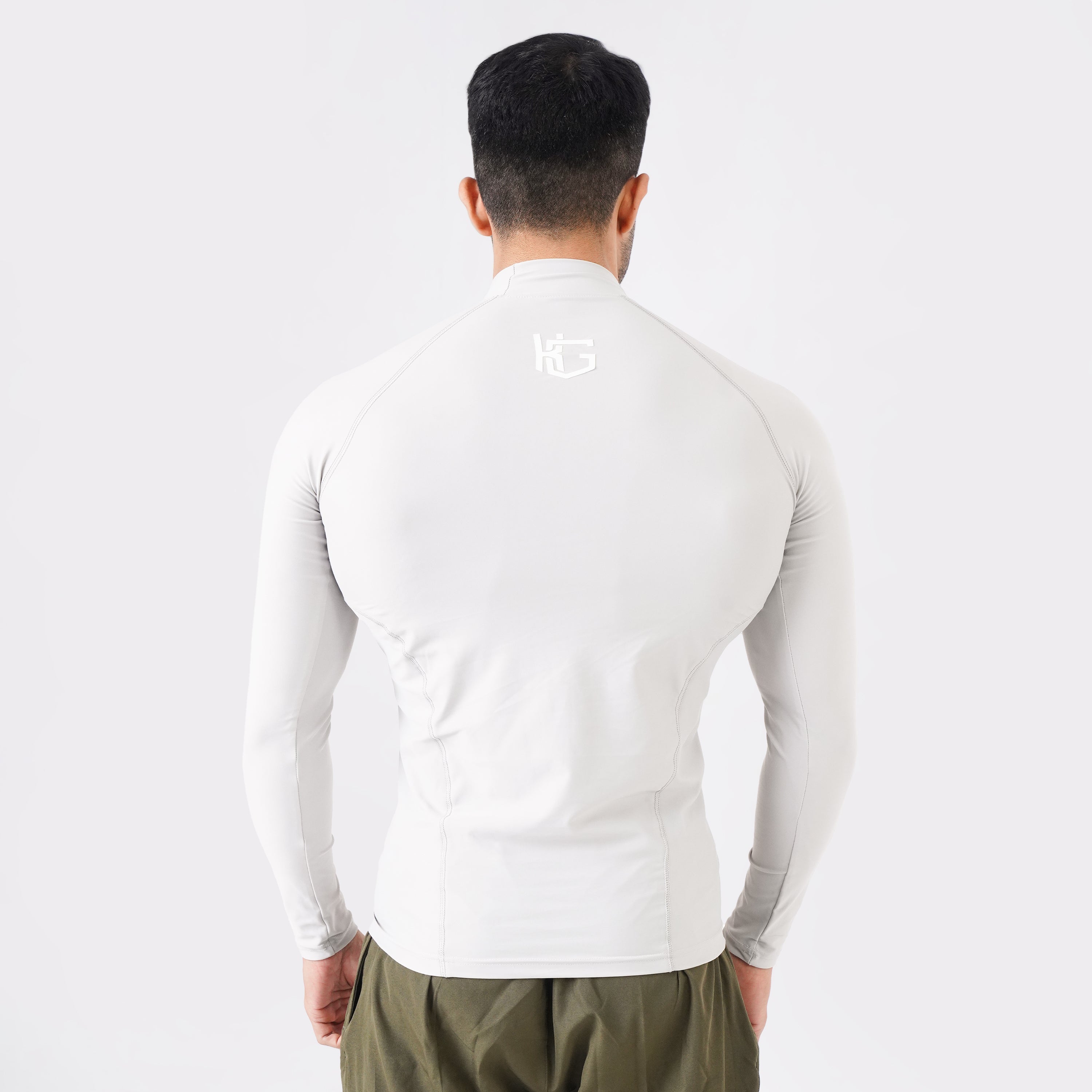 Knockout High Neck Compression Long Sleeve - Light Stone