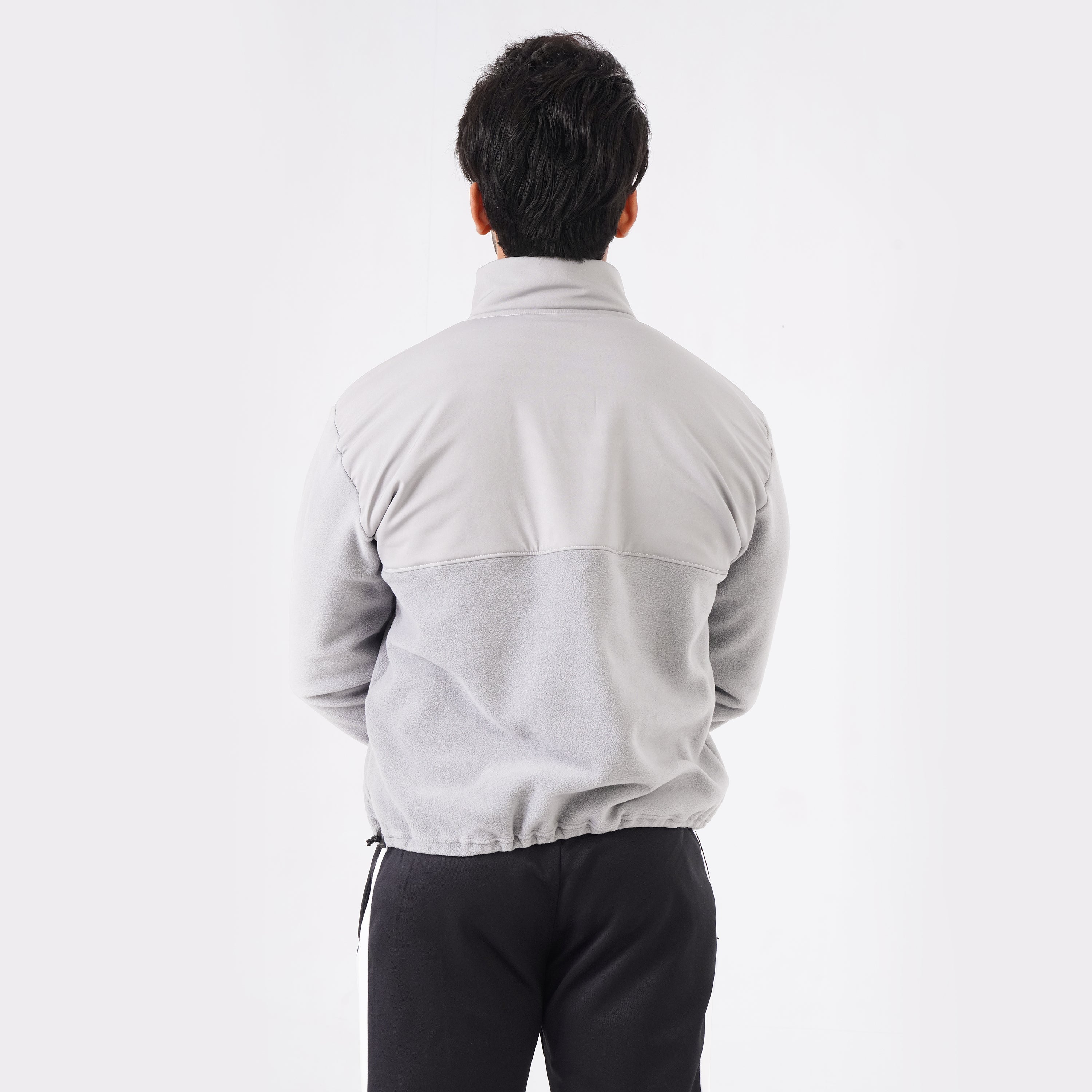 Micro Stretch Polar Fleece Half-Zip Jacket- Gray