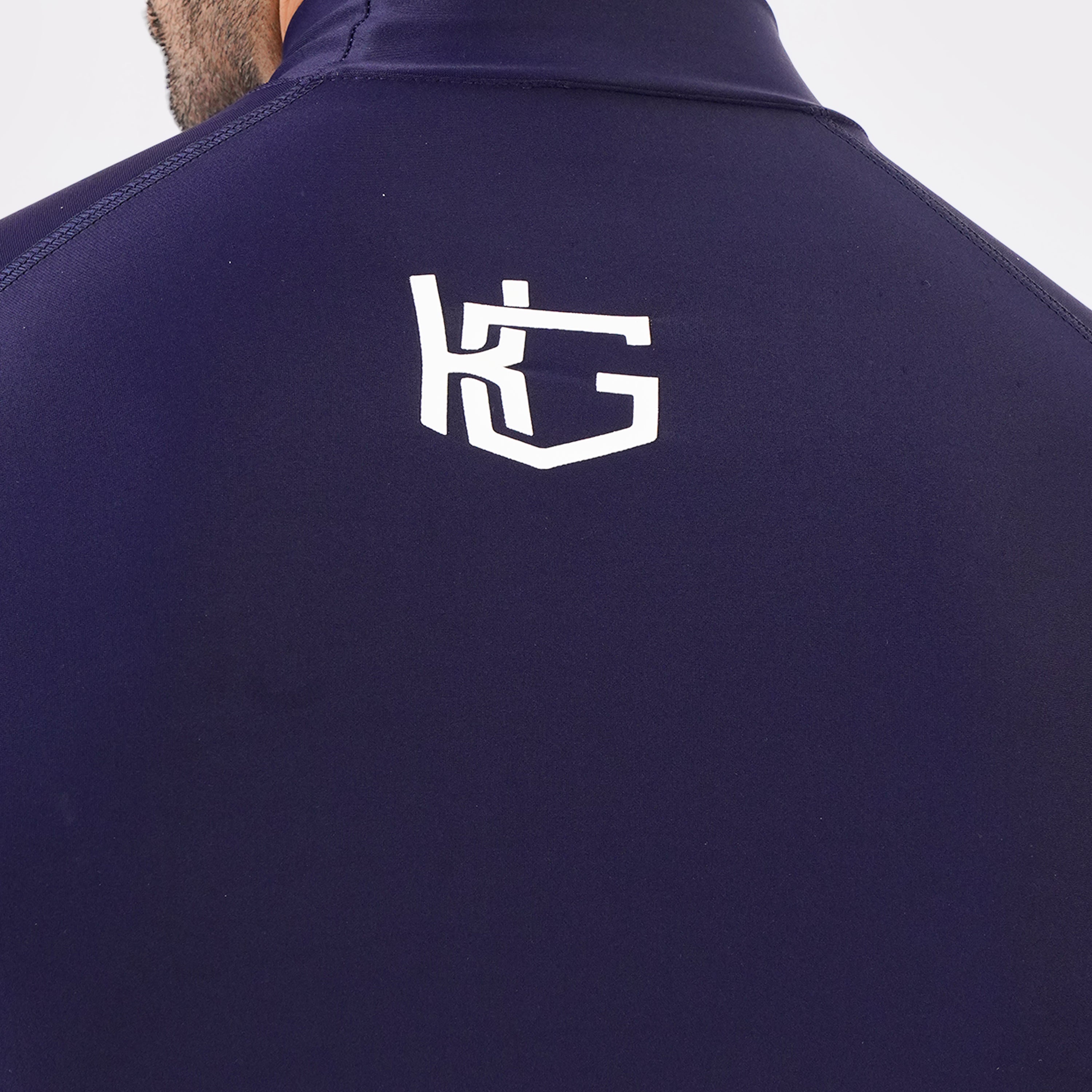 Knockout High Neck Compression Long Sleeve - Navy Blue
