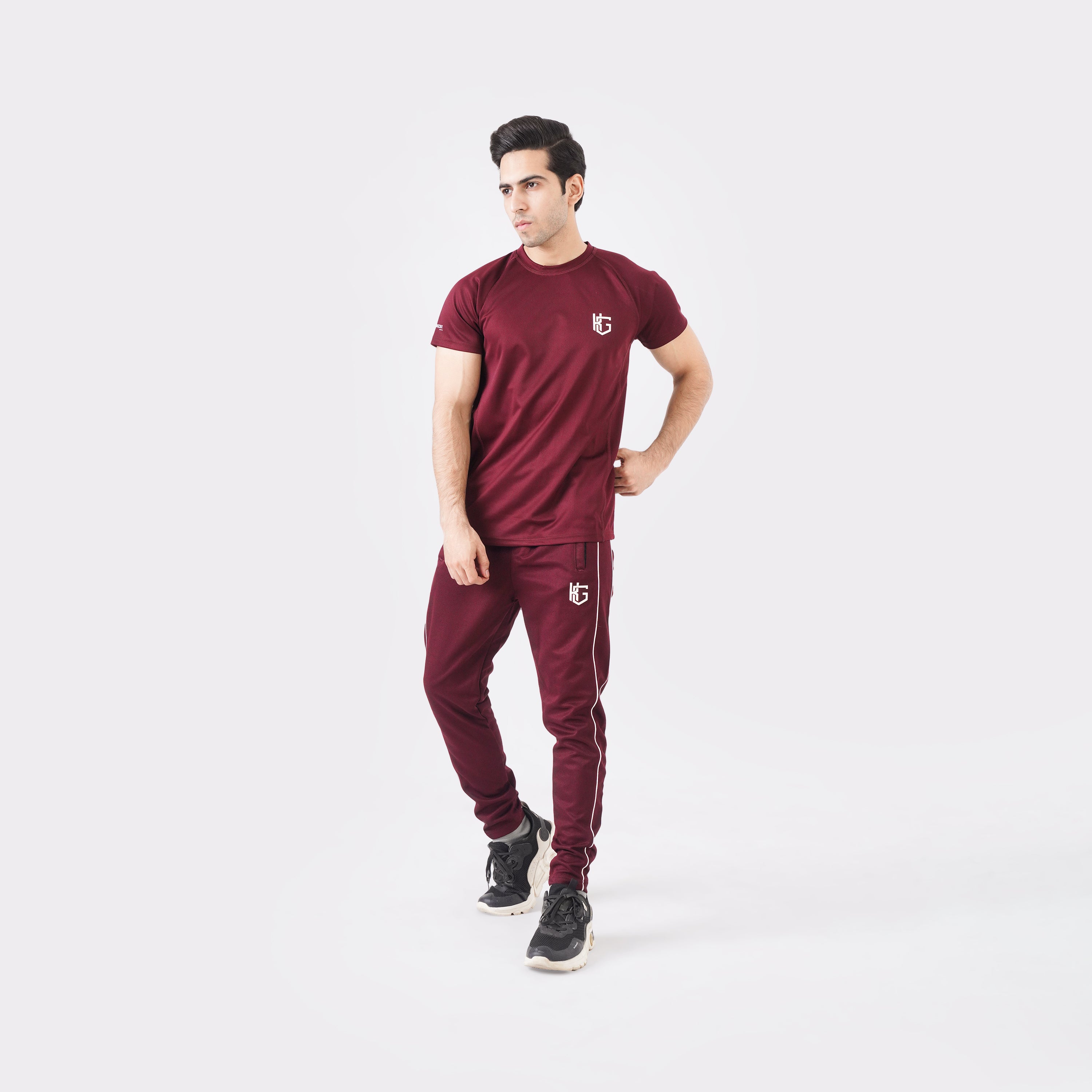Knockout Mesh T-Shirt - Maroon