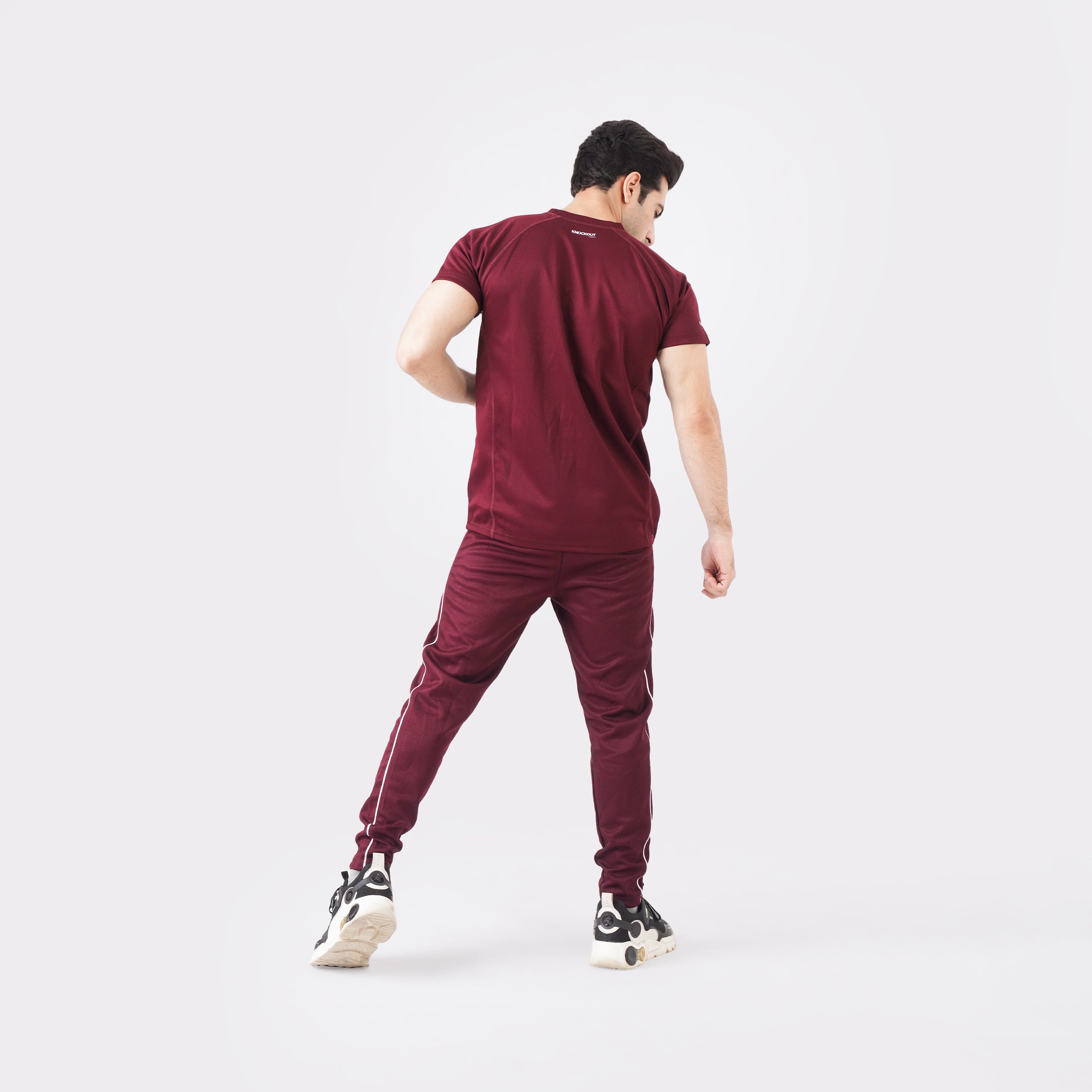 Knockout Mesh Trousers - Maroon