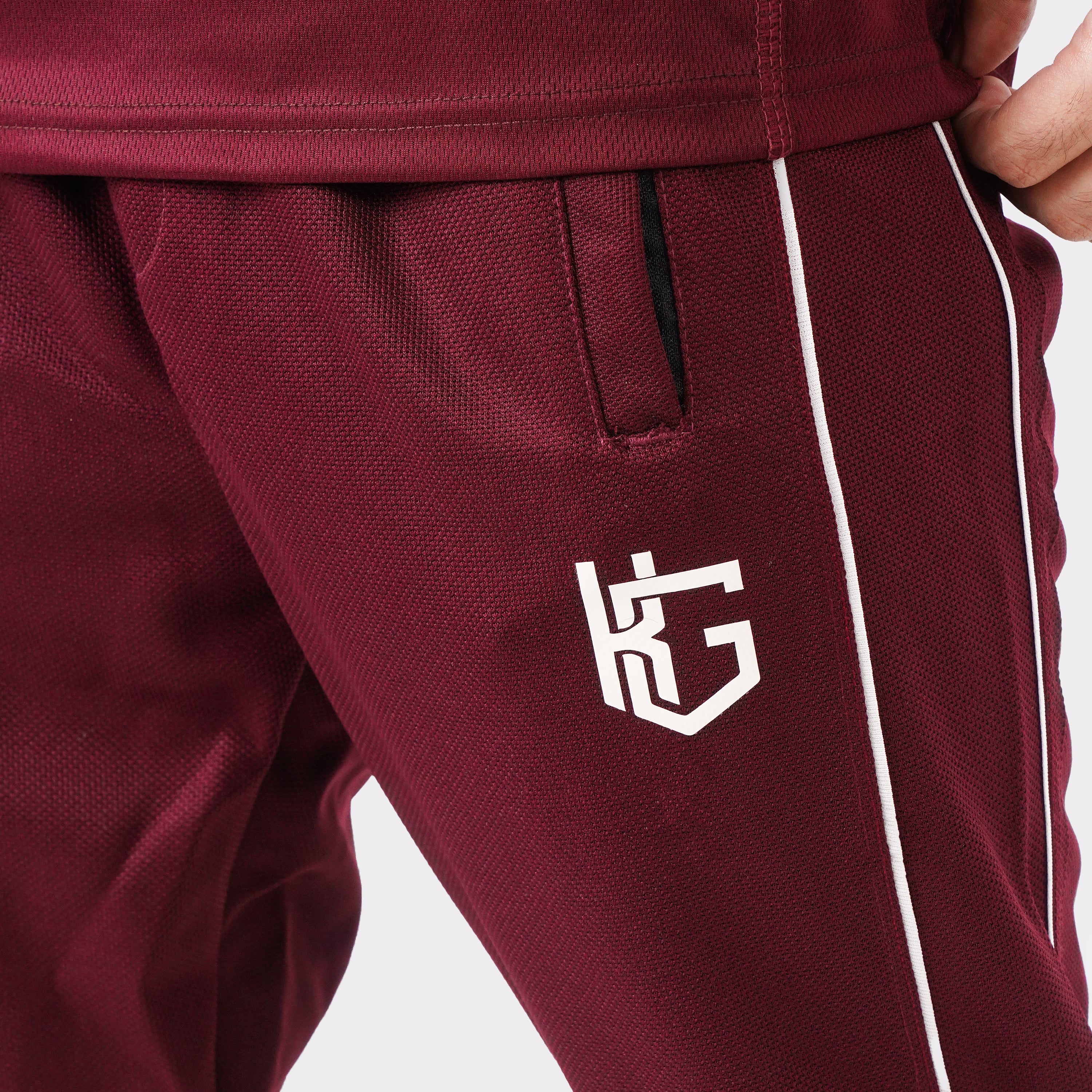 Knockout Mesh Trousers - Maroon