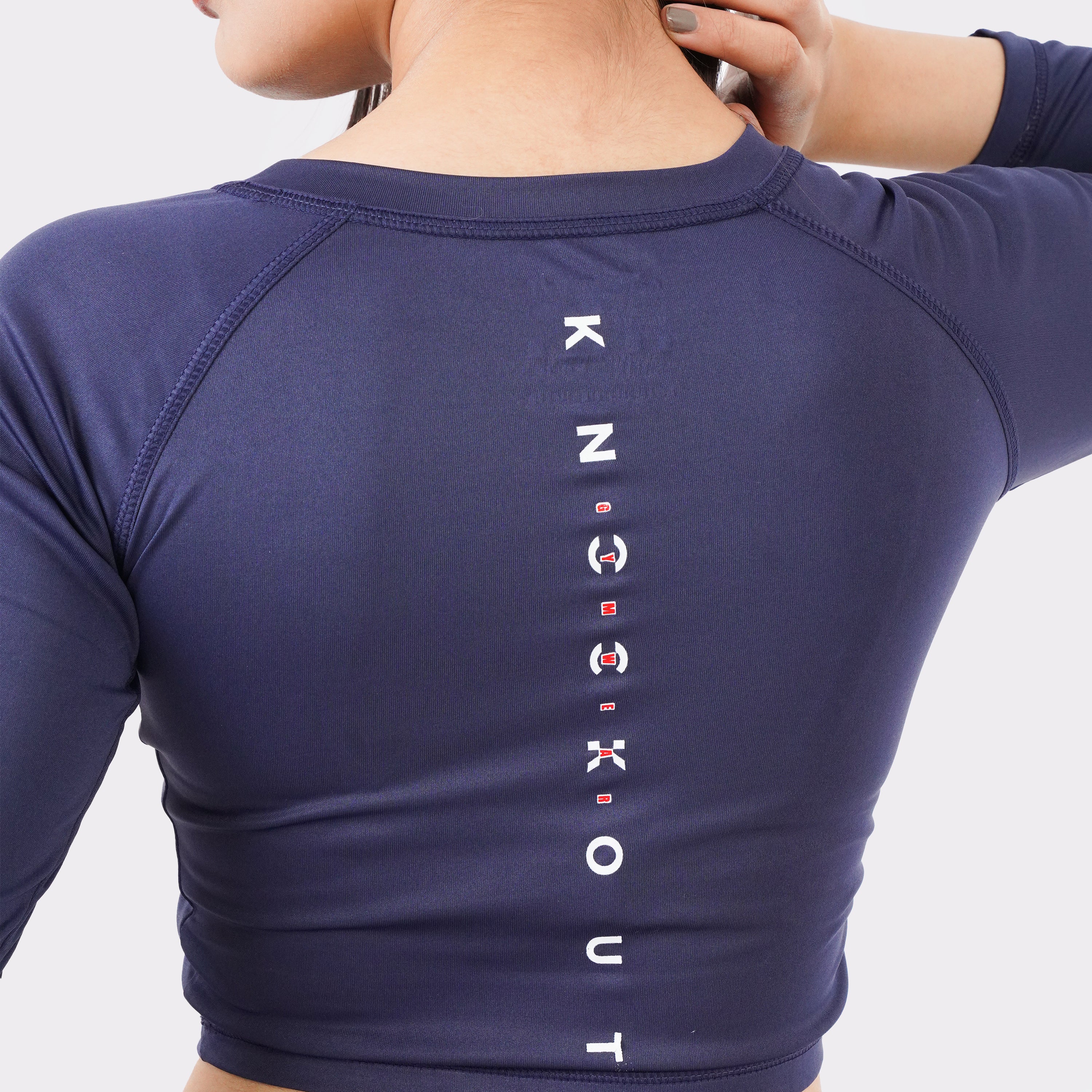 Knockout Cropped Long Sleeve - Navy Blue