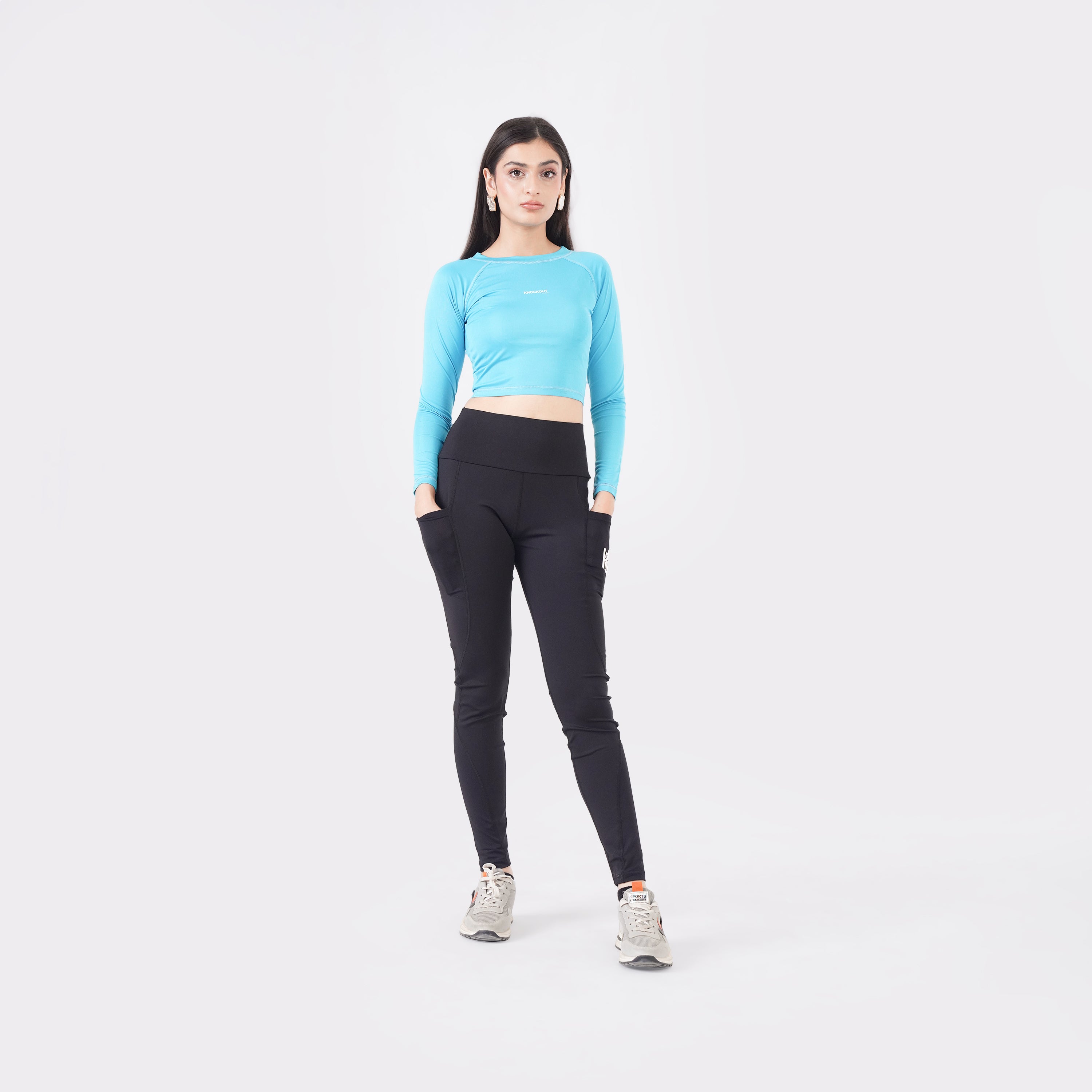 Knockout Cropped Long Sleeve - Sky Blue