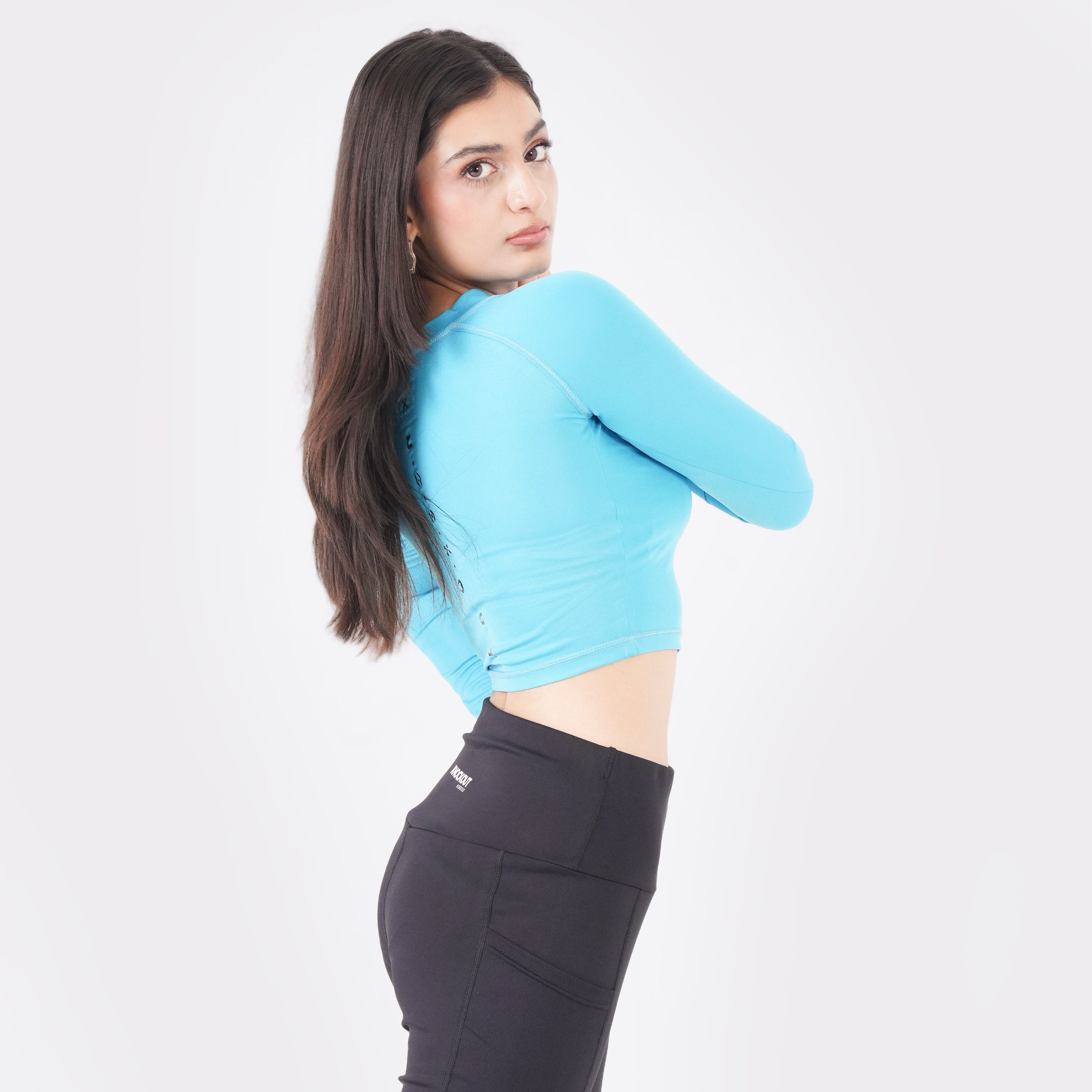 Knockout Cropped Long Sleeve - Sky Blue