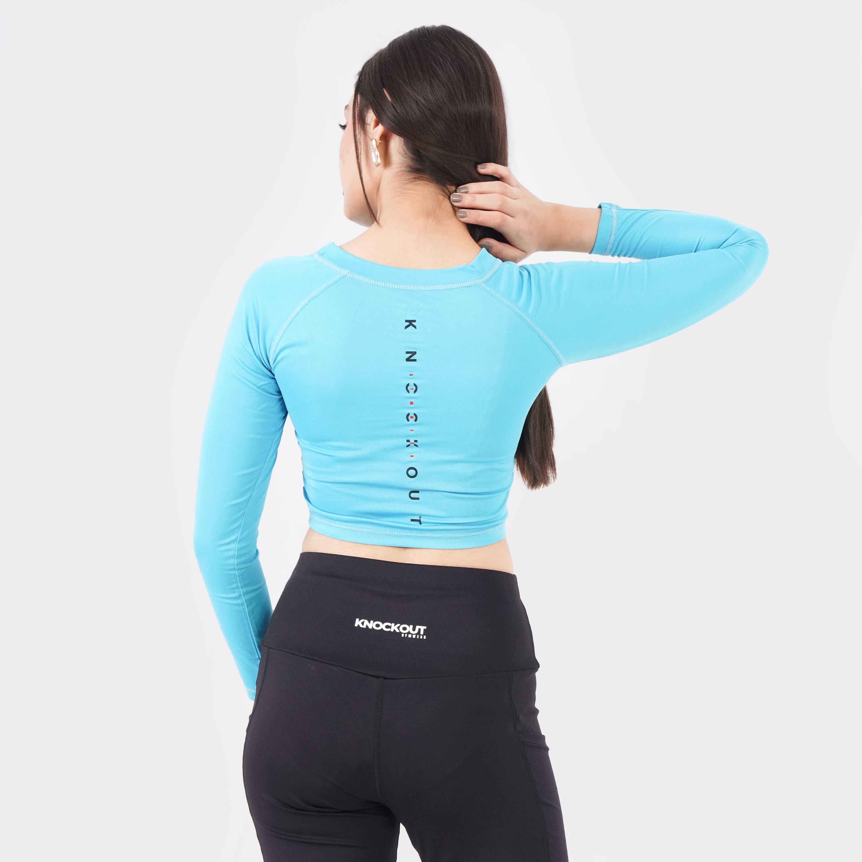 Knockout Cropped Long Sleeve - Sky Blue