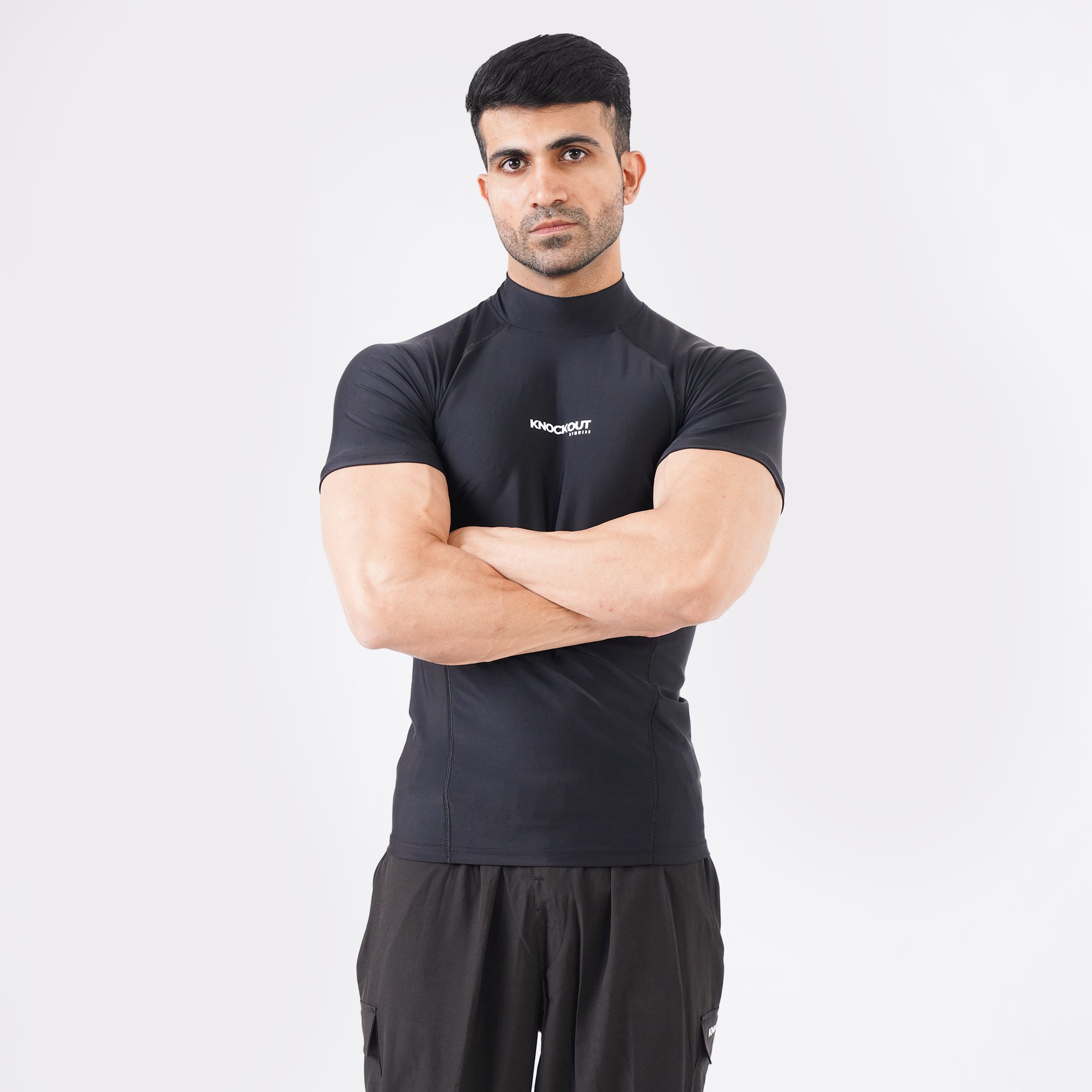 High Neck Compression t-shirt - Black