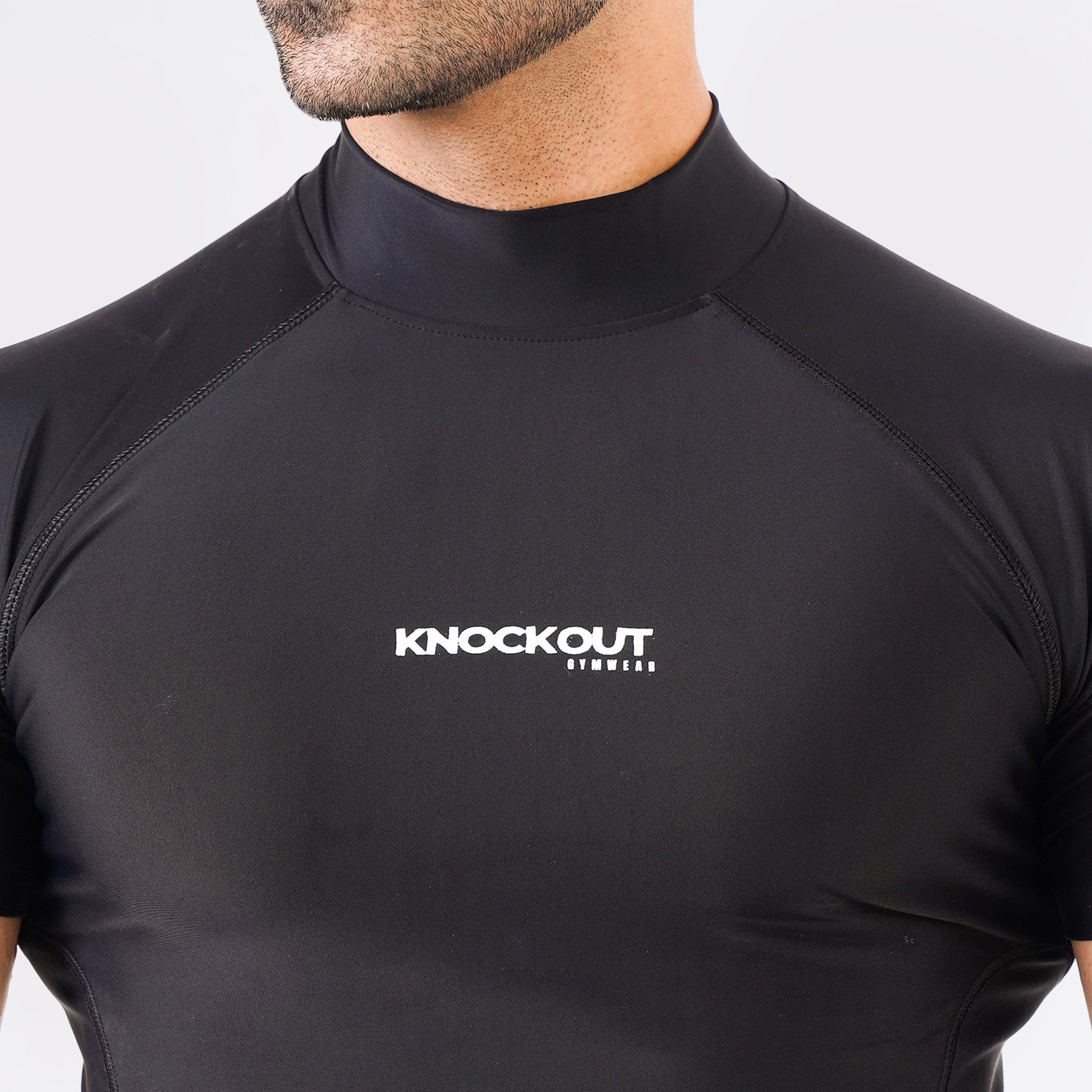 Knockout High Neck Compression t-shirt - Black