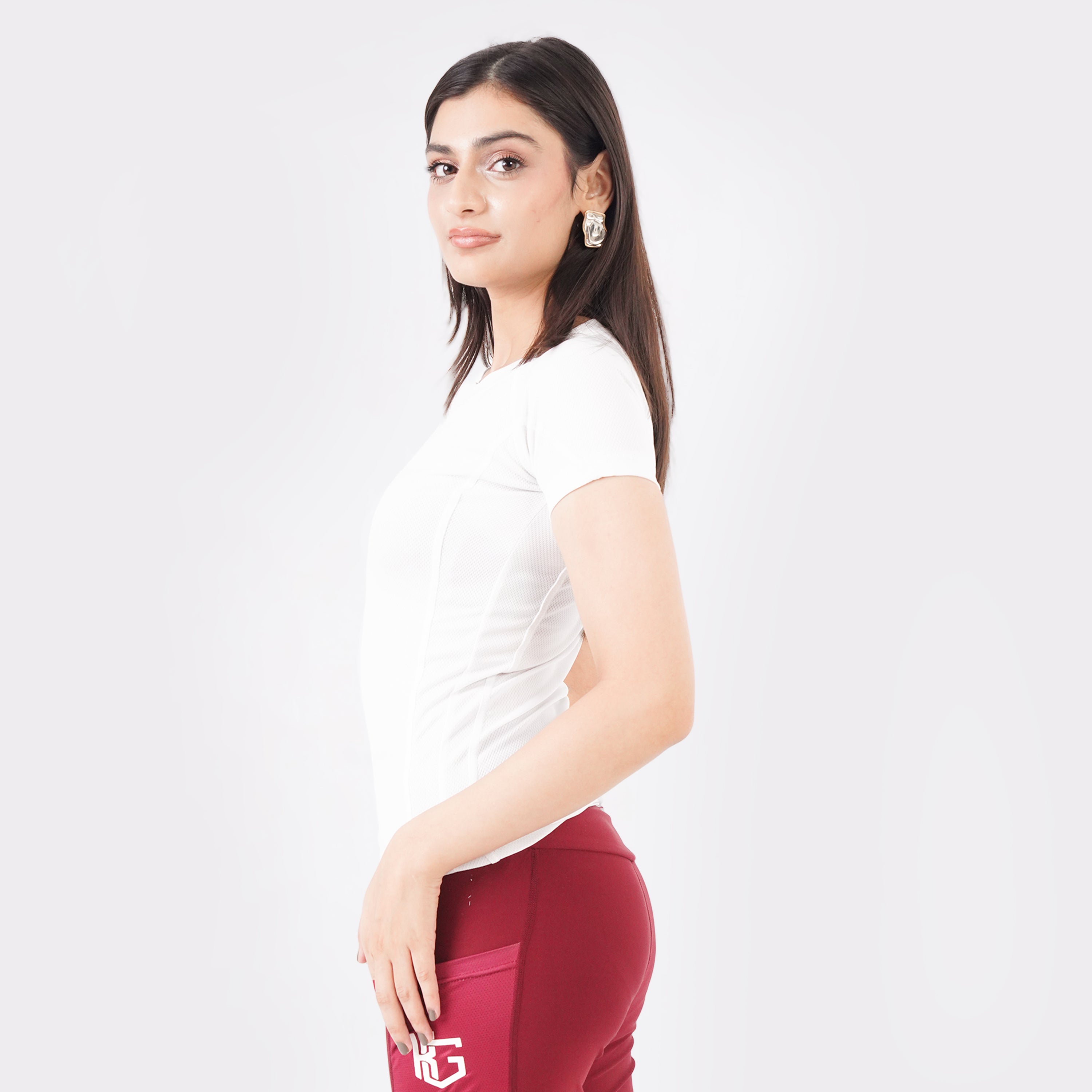 Knockout Mesh T Shirt Women- White