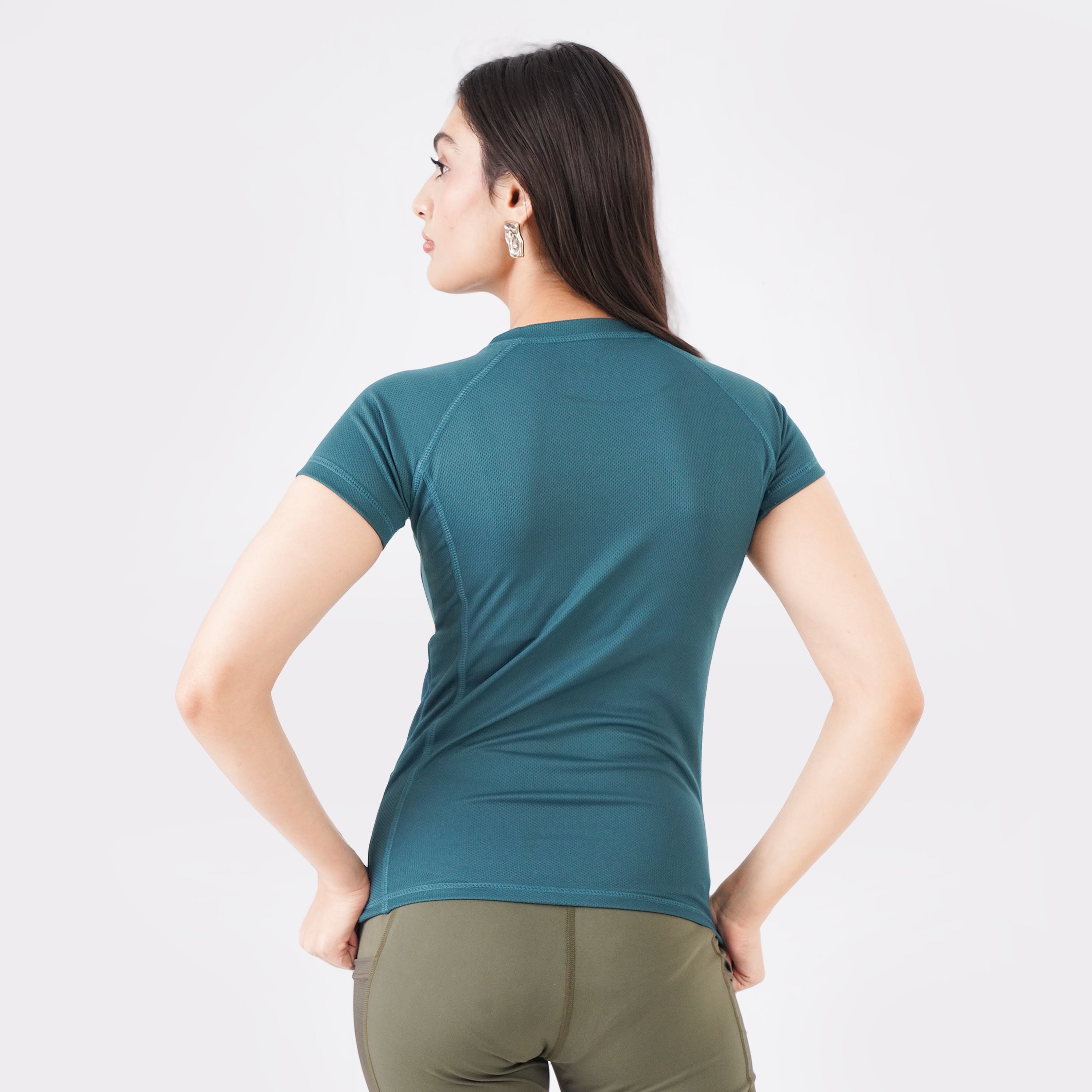 Knockout Mesh T Shirt Women- Green