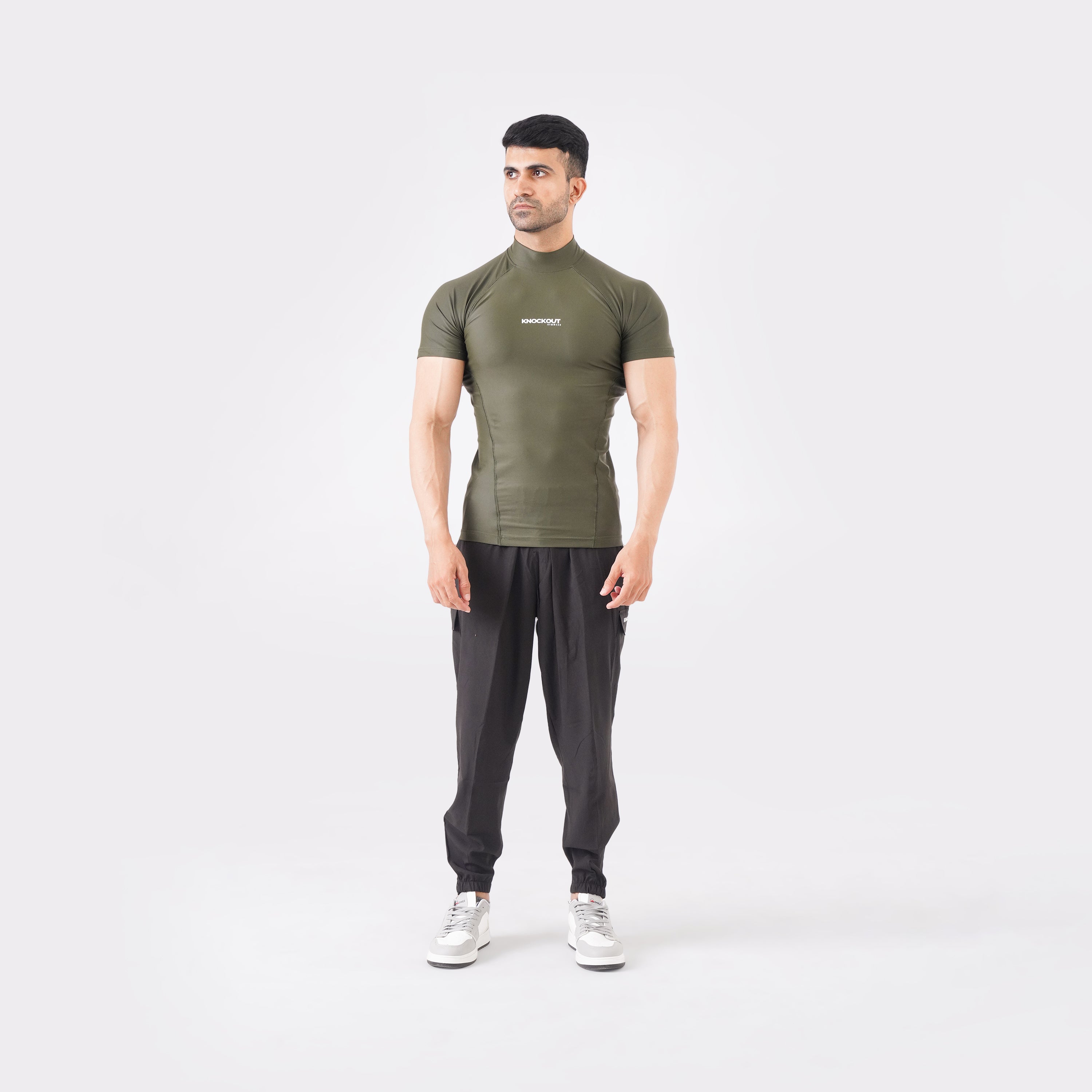 Knockout High Neck Compression t-shirt - Green