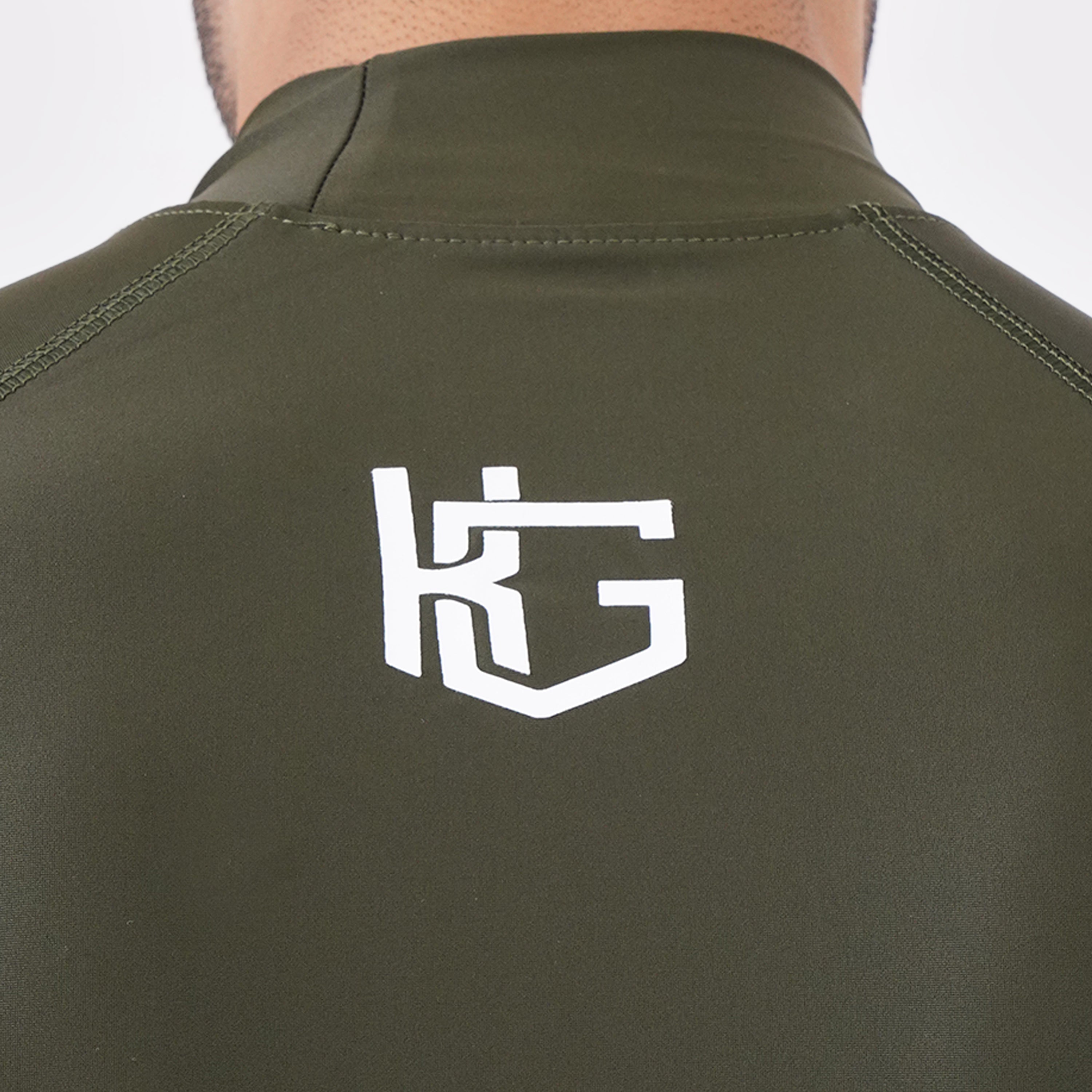 Knockout logo High Neck Compression t-shirt - Green