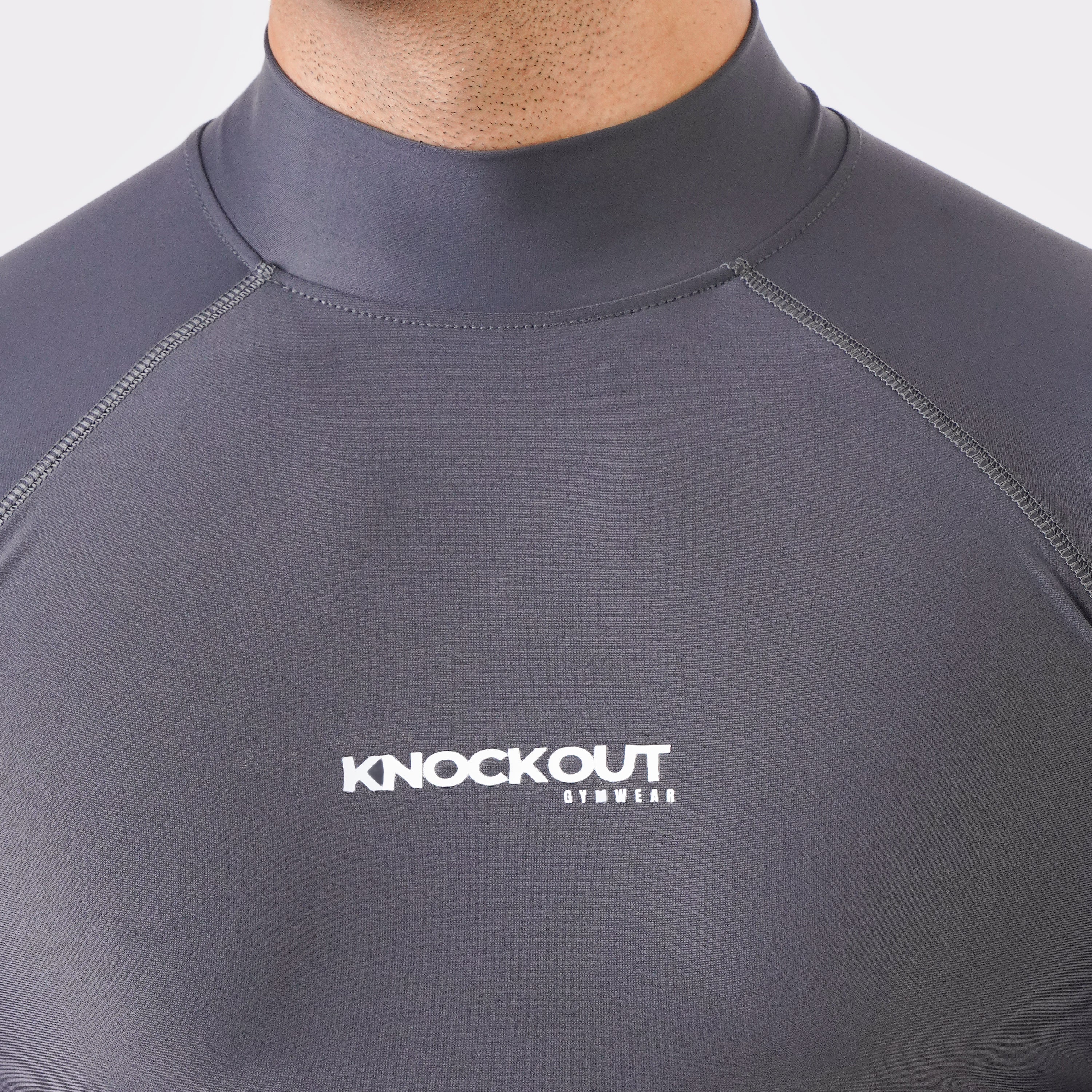 Knockout High Neck Compression t-shirt - Gray