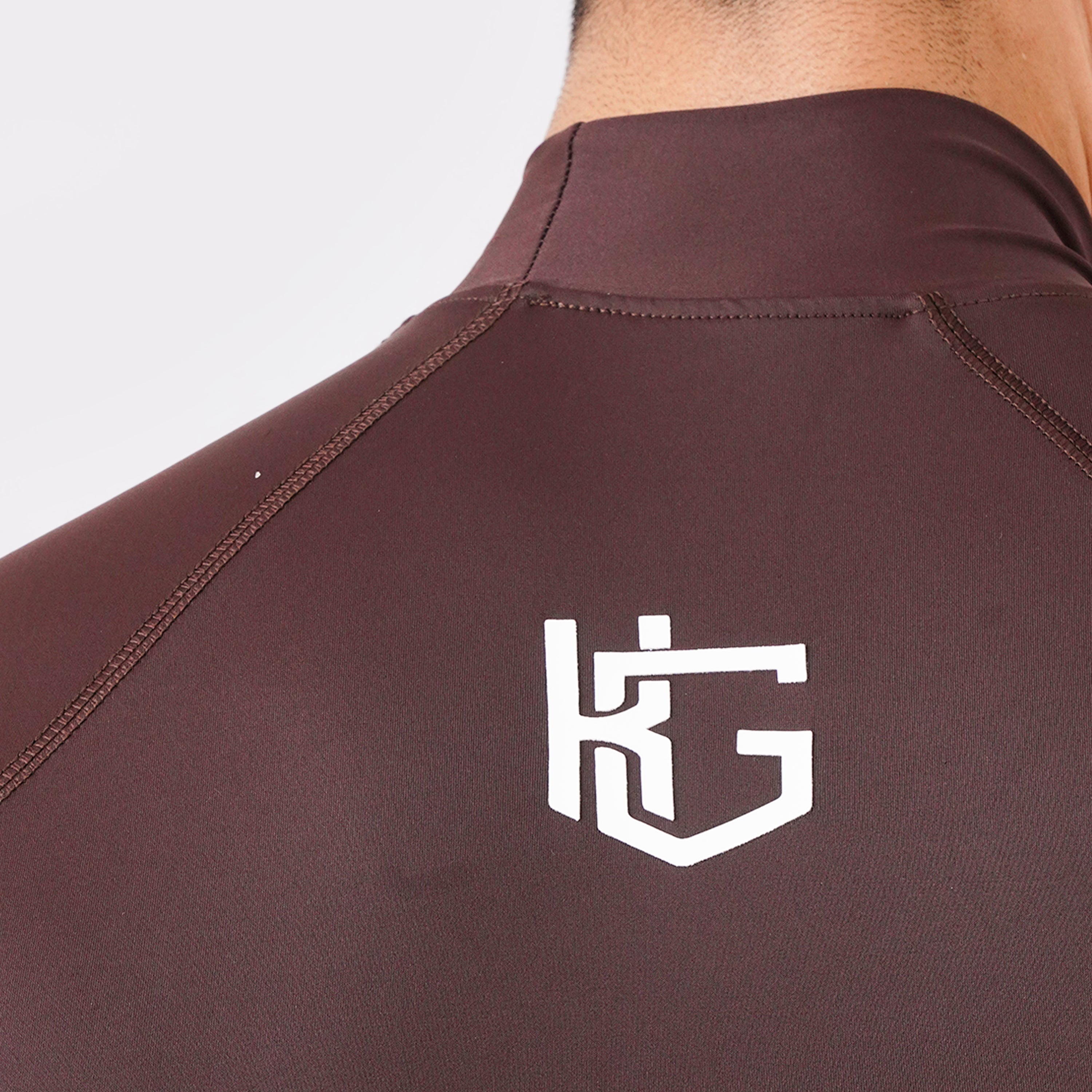 Sleeveless High Neck Compression Shirt Chocolate