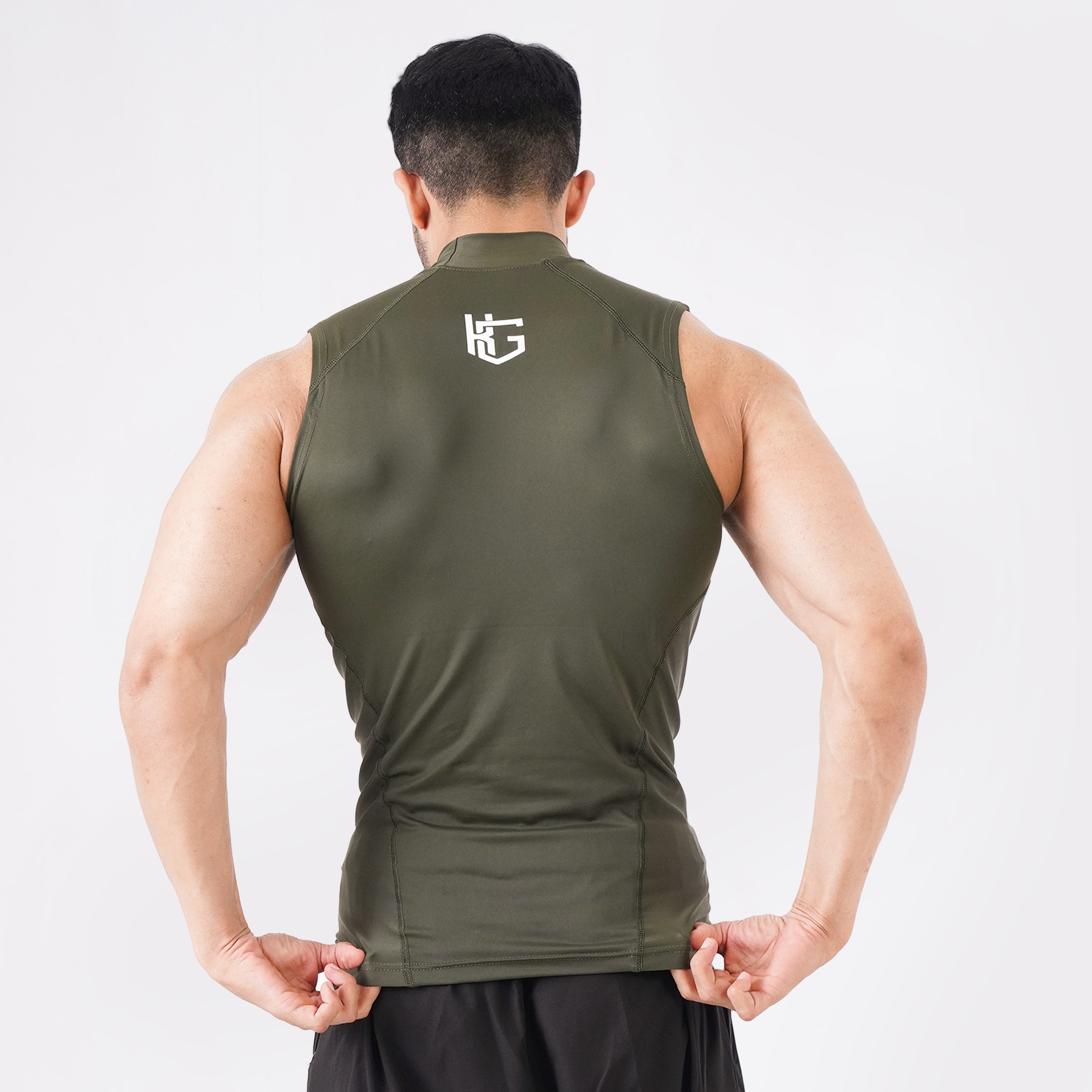 Knockout Sleeveless High Neck Compression - Green
