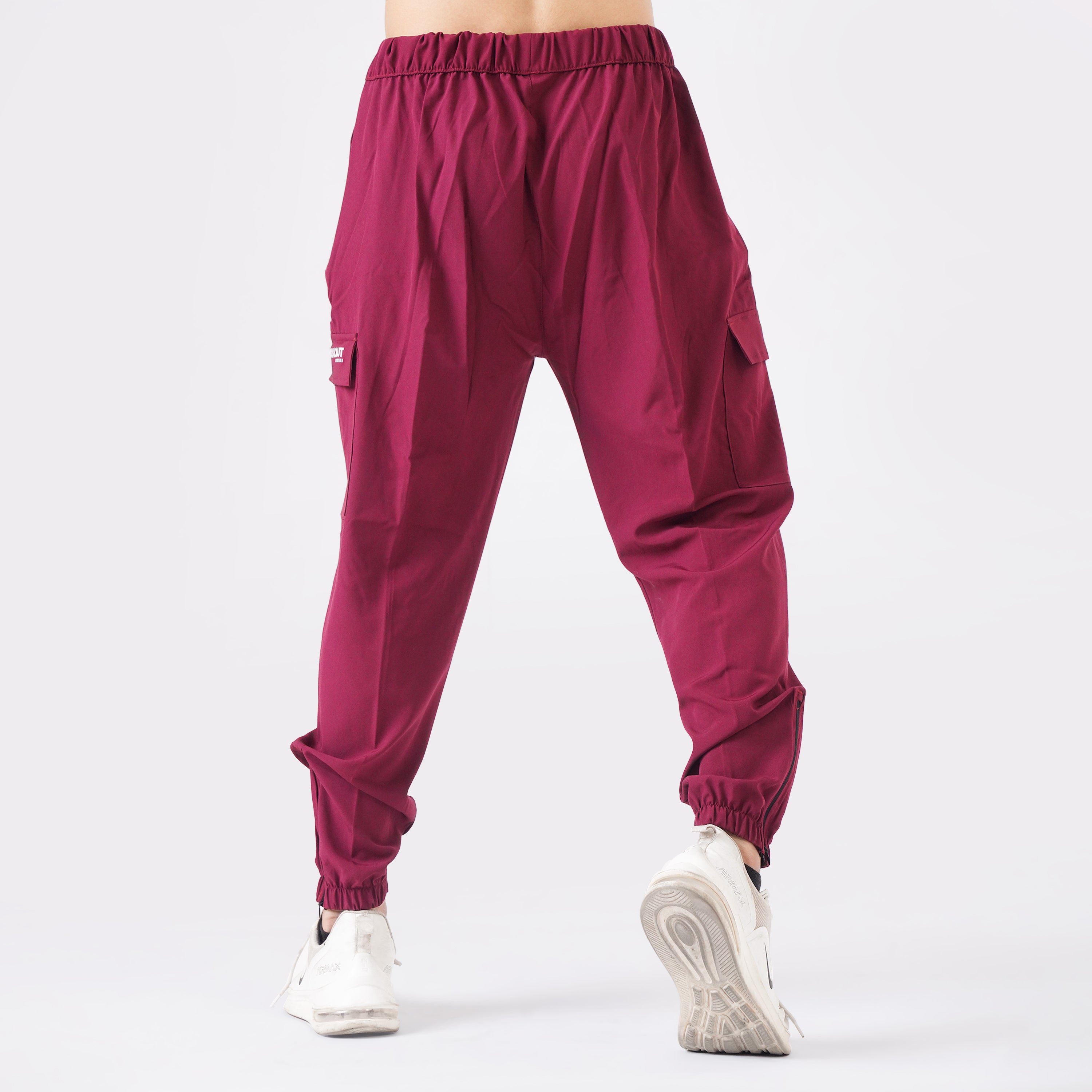 Micro Stretch Fabric Baggy Trouser - Maroon
