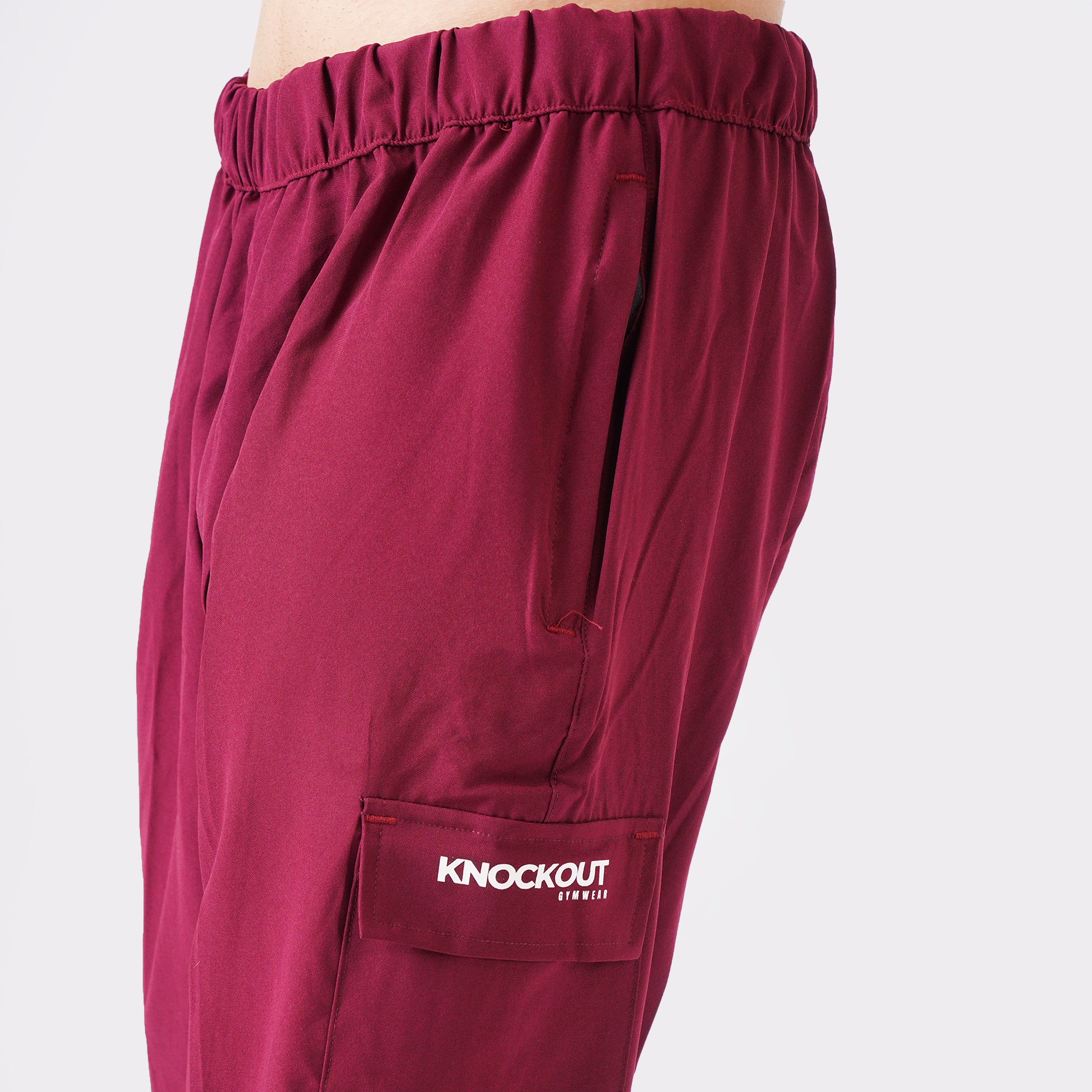 Micro Stretch Fabric Baggy Trouser - Maroon