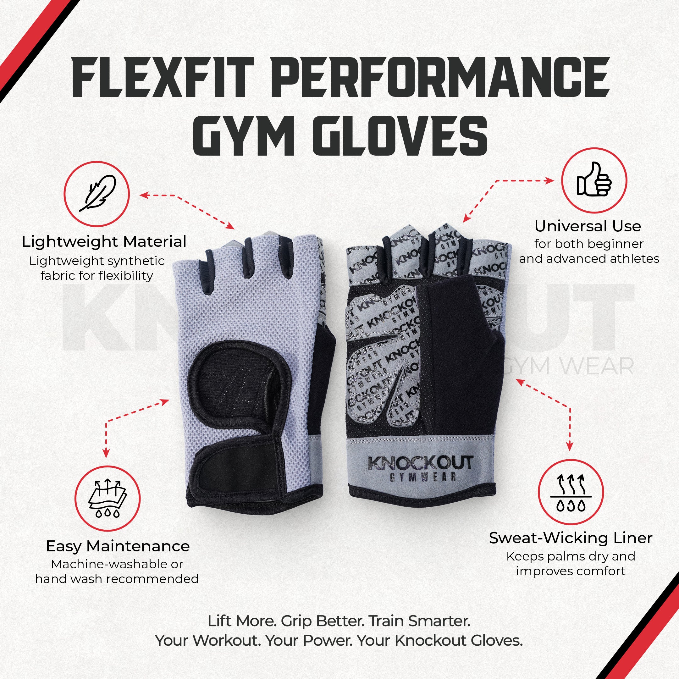 Knockout Lift Pro Glove - Grey