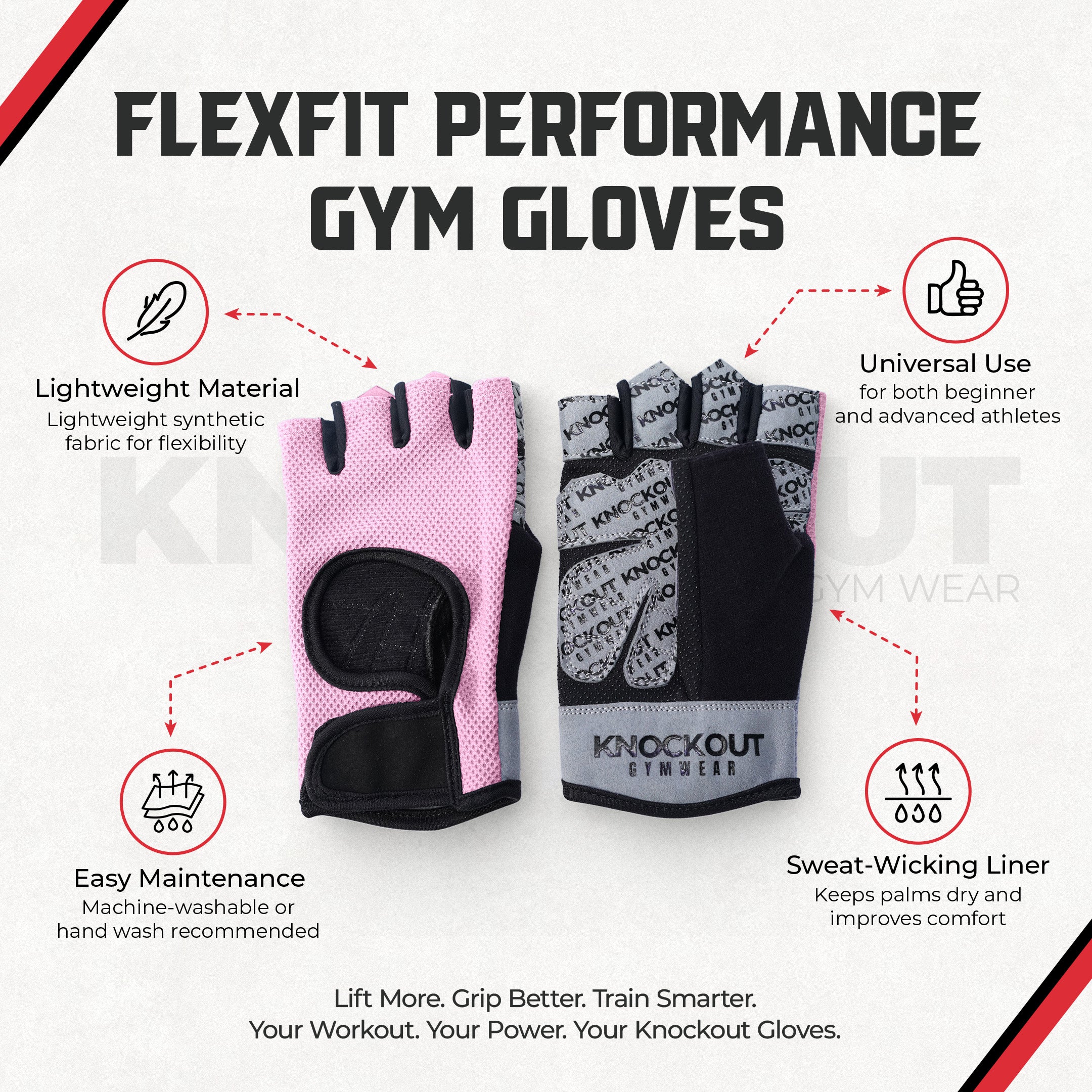 Knockout Lift Pro Glove - Pink