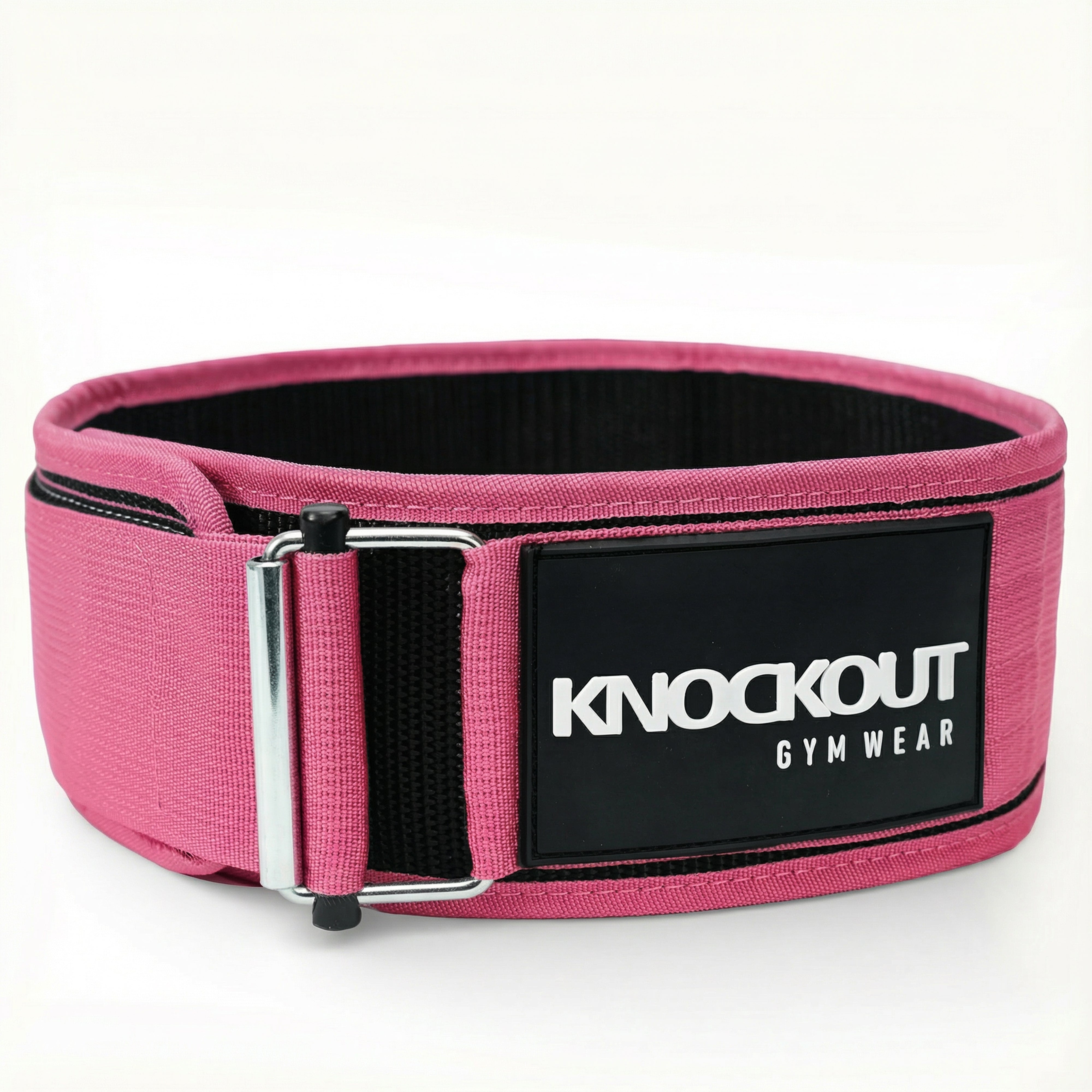 Self-Locking Pink Weightlifting Belt