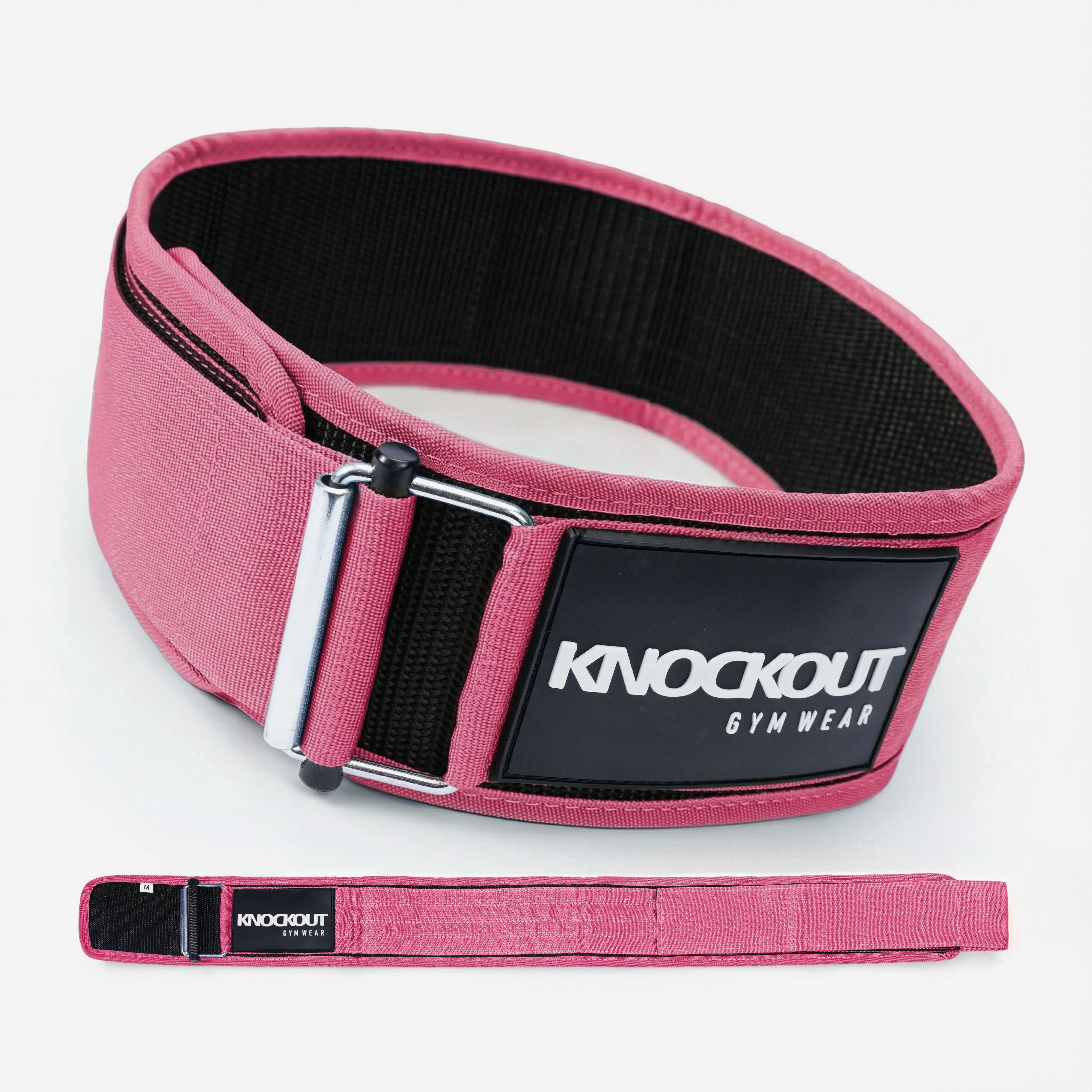 Self-Locking Pink Weightlifting Belt