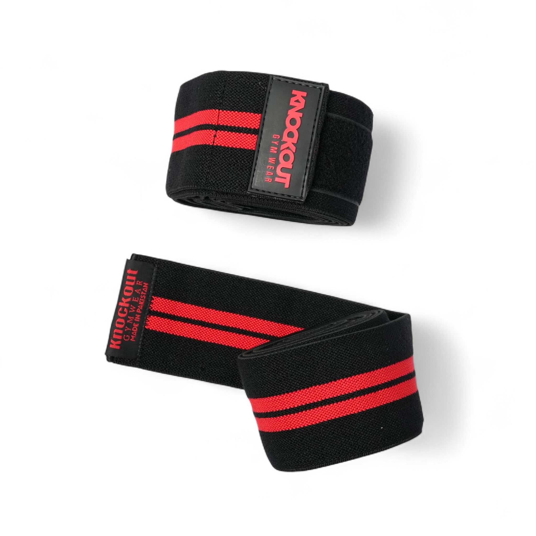 Knockout 78In Knee Wraps - Red