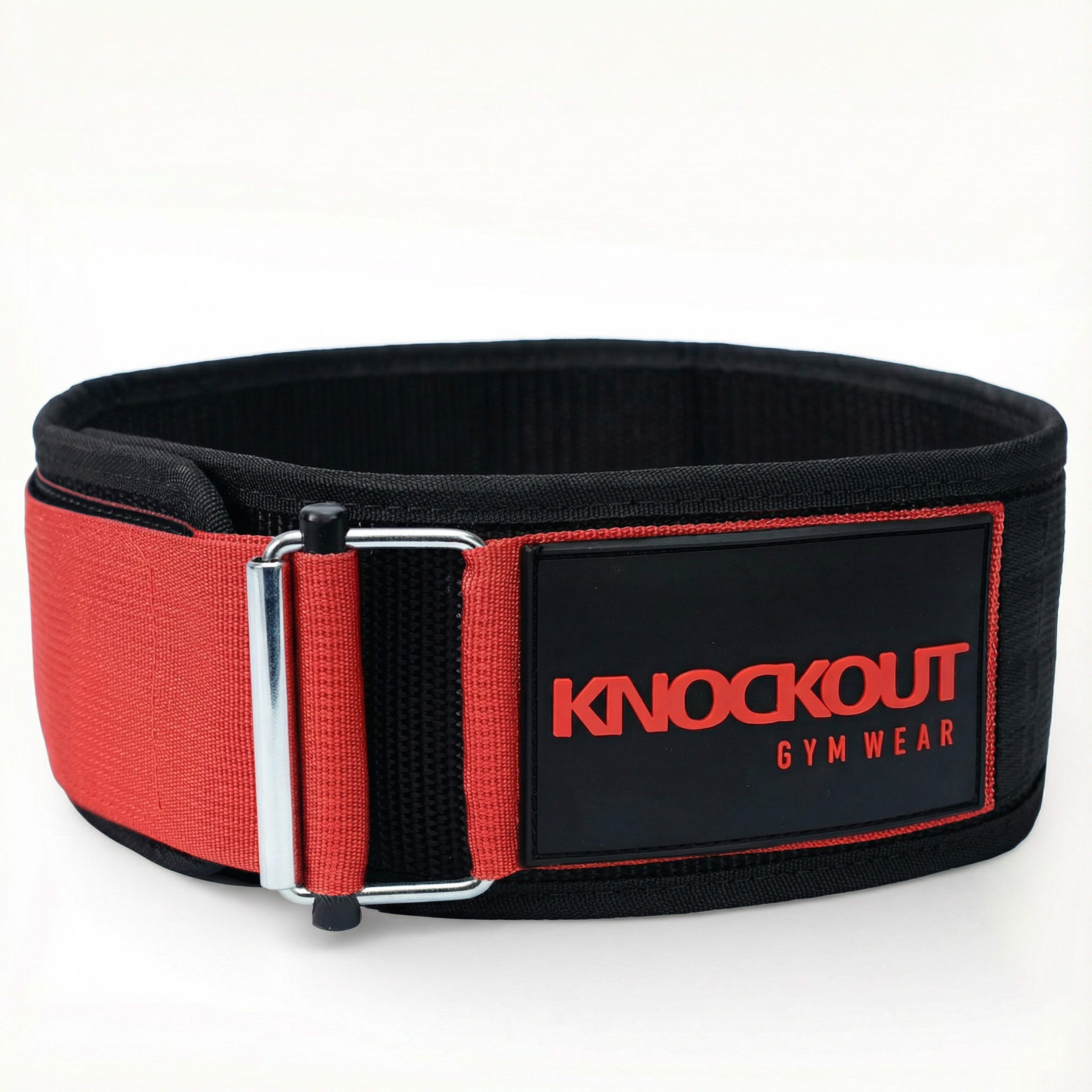 Self-Locking Red & Black Weightlifting Belt