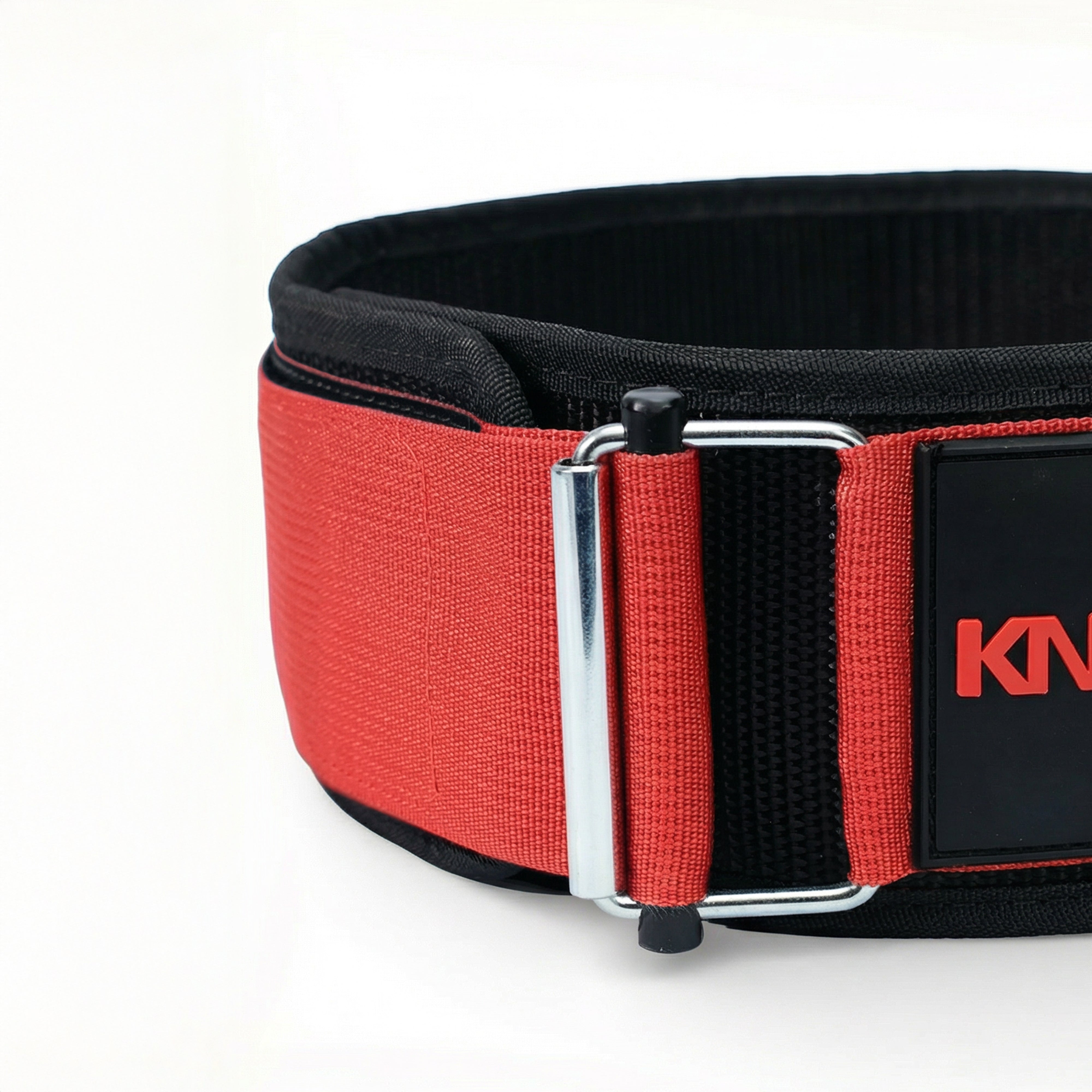 Self-Locking Red & Black Weightlifting Belt