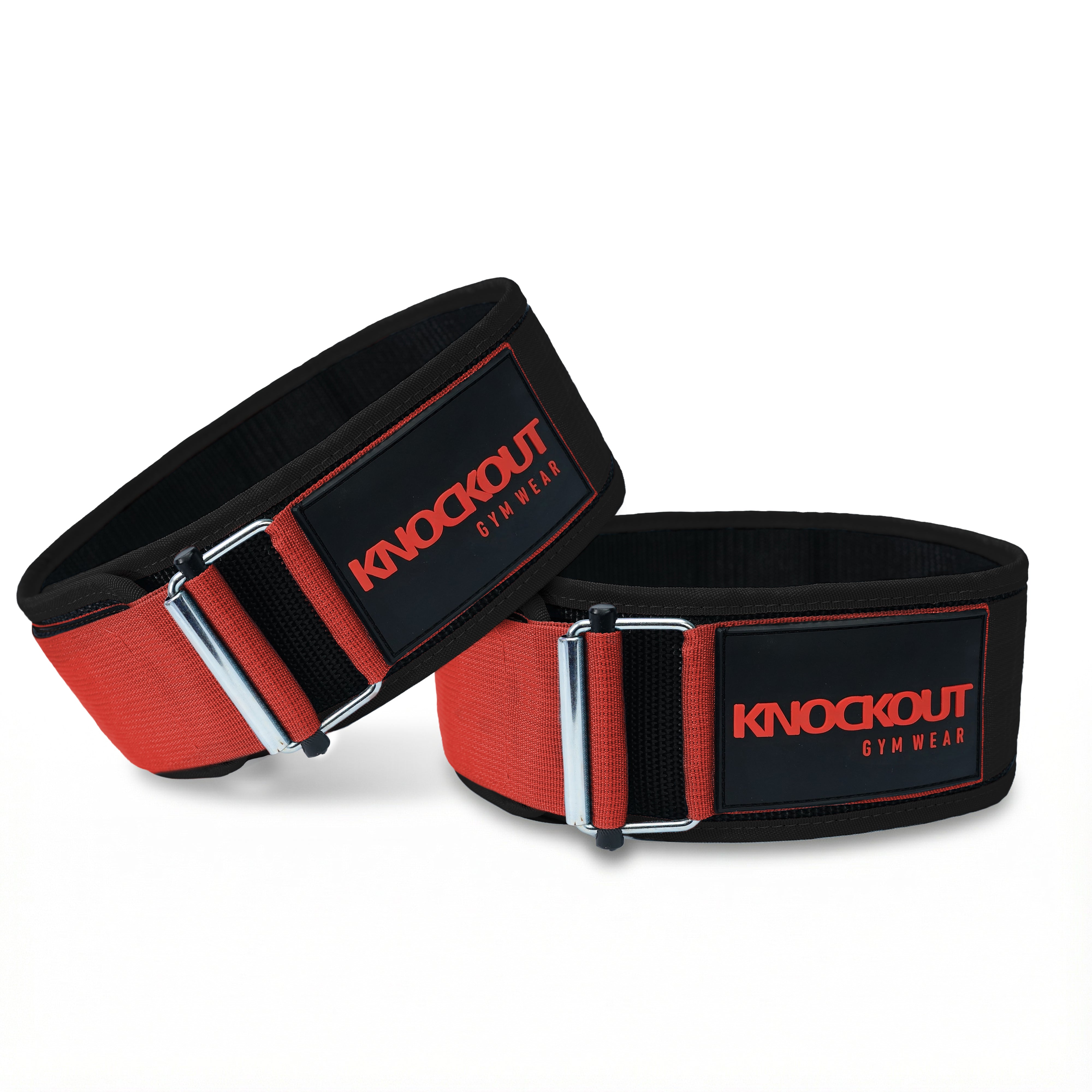 Self-Locking Red & Black Weightlifting Belt