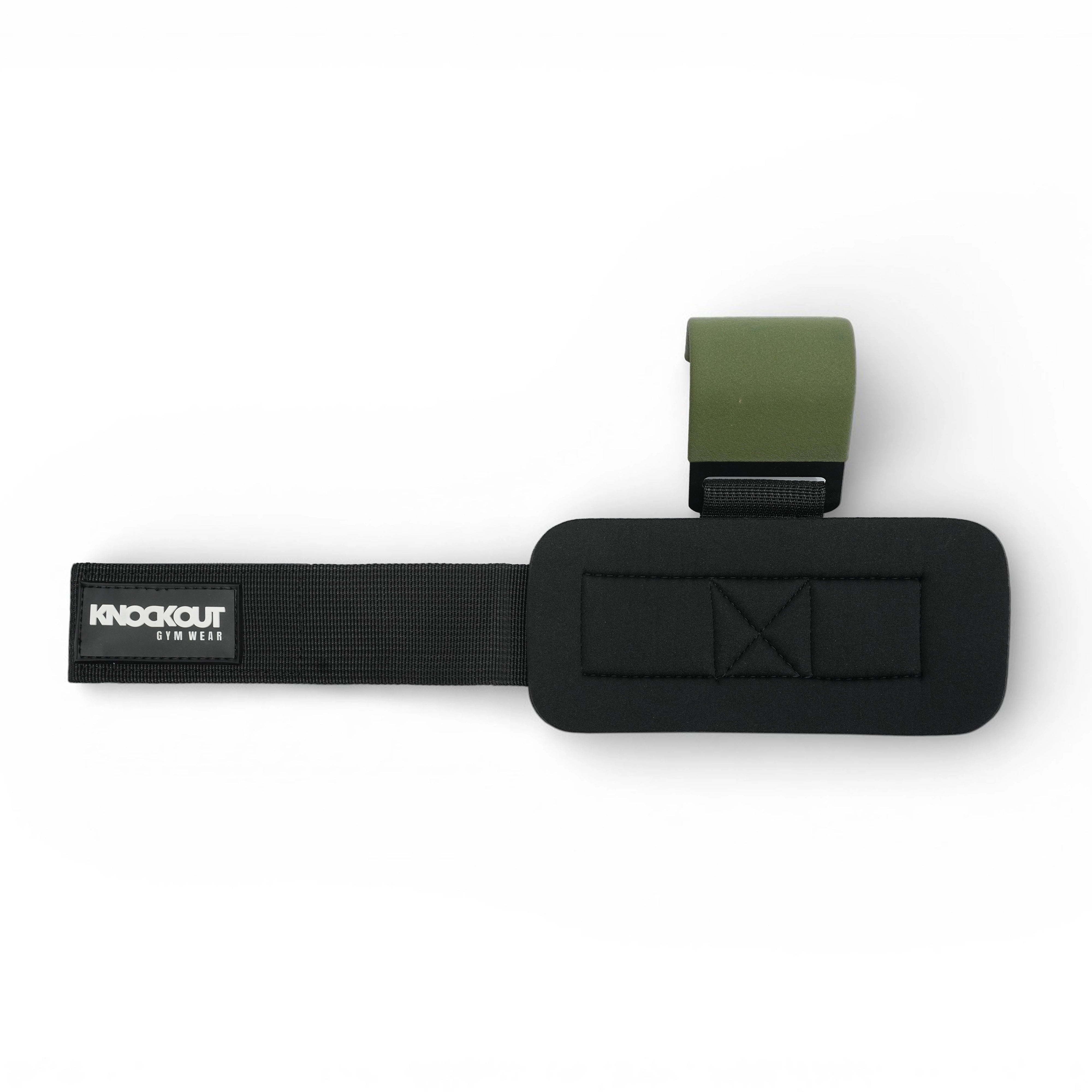 weight lifiting hook strap green