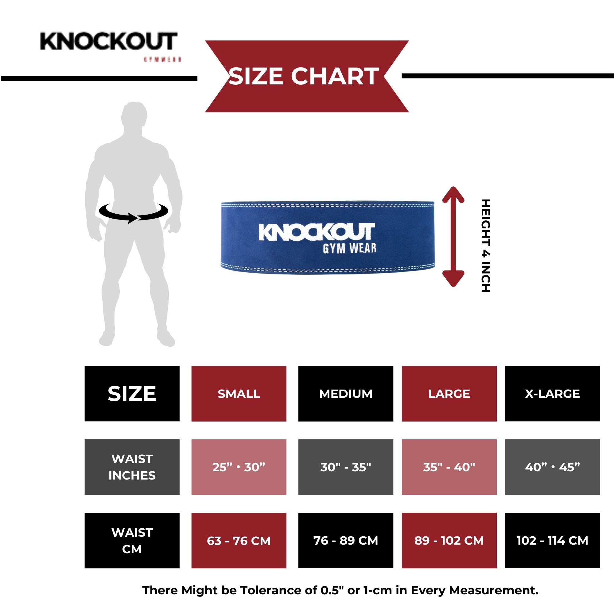Knockout Blue Lever Weightlifting Belt - 10mm - Knockoutgymwear