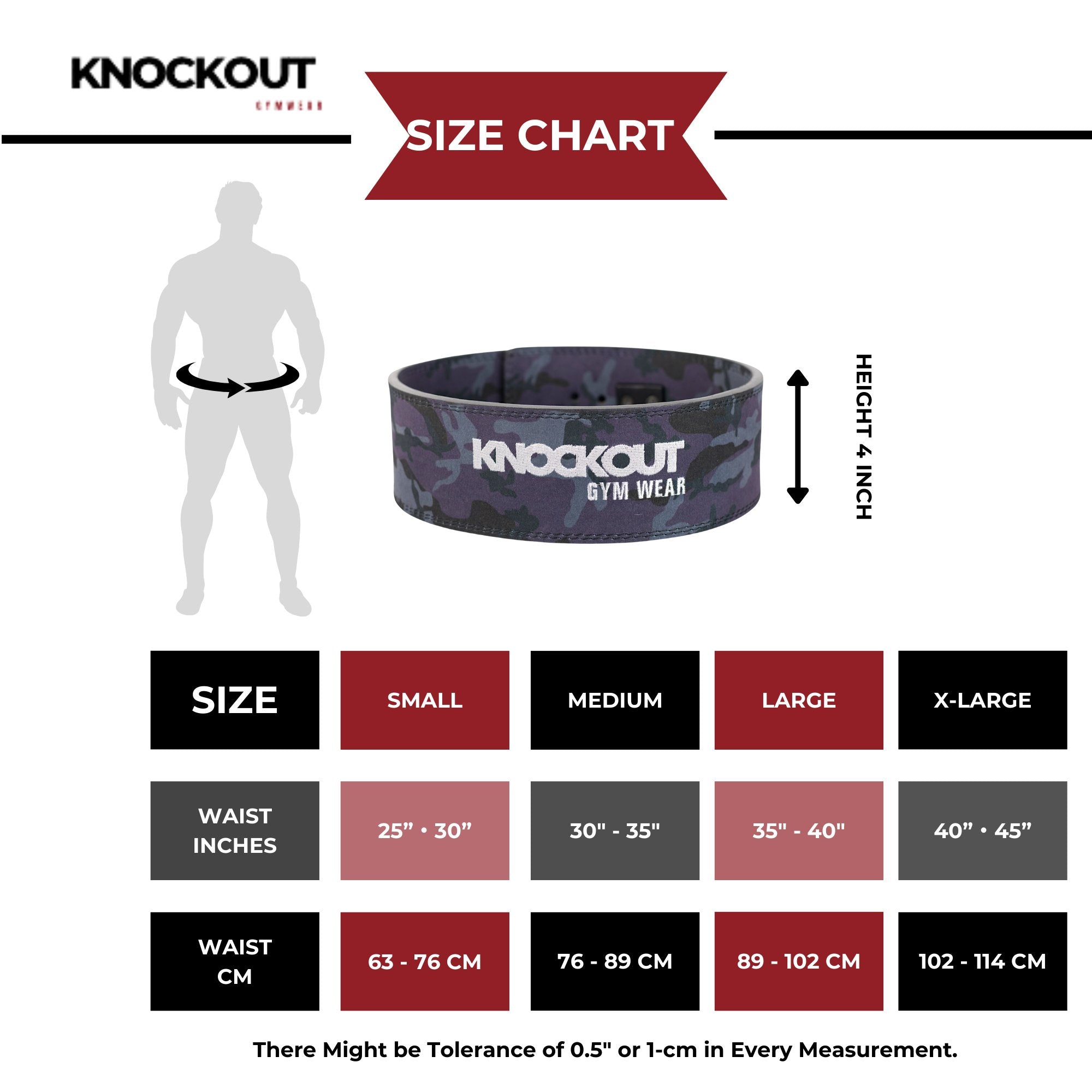 Knockout Camo Lever Weightlifting Belt - 10mm - Knockoutgymwear